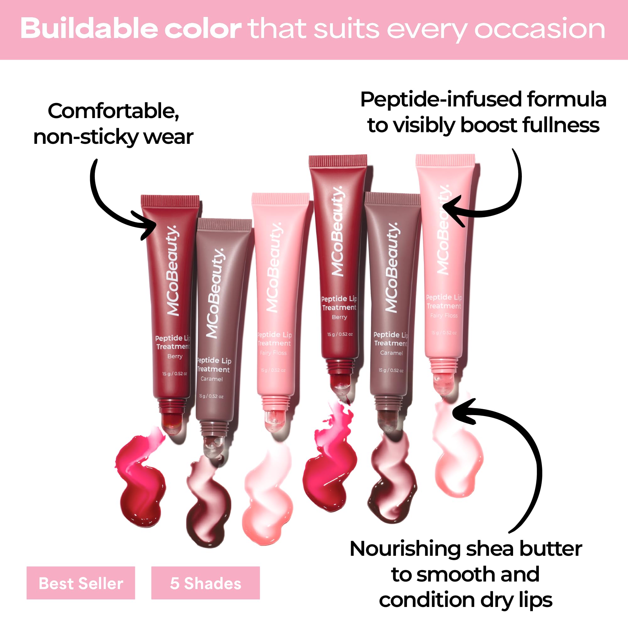 MCoBeauty Peptide Lip Treatment Caramel - Nude Brown Tinted Lip Balm Plumper Gloss for Women - Hydrating Lip Oil with Shea Butter, Peptides for Soft Plump Lips - Vegan Cruelty Free Lip Care MCoBeautyAu supplements