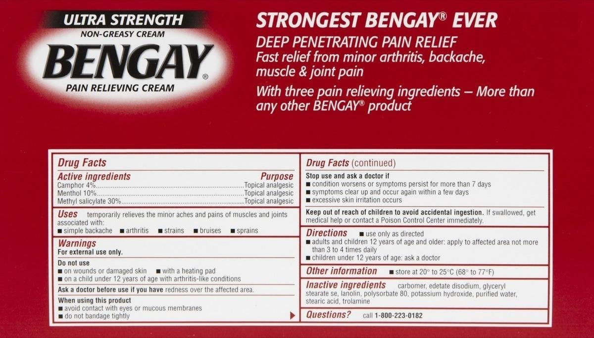 Bengay Ultra Stength Pain Relieving Cream, Non-Greasy-Ultra Strength, 2 pk BengayAu supplements