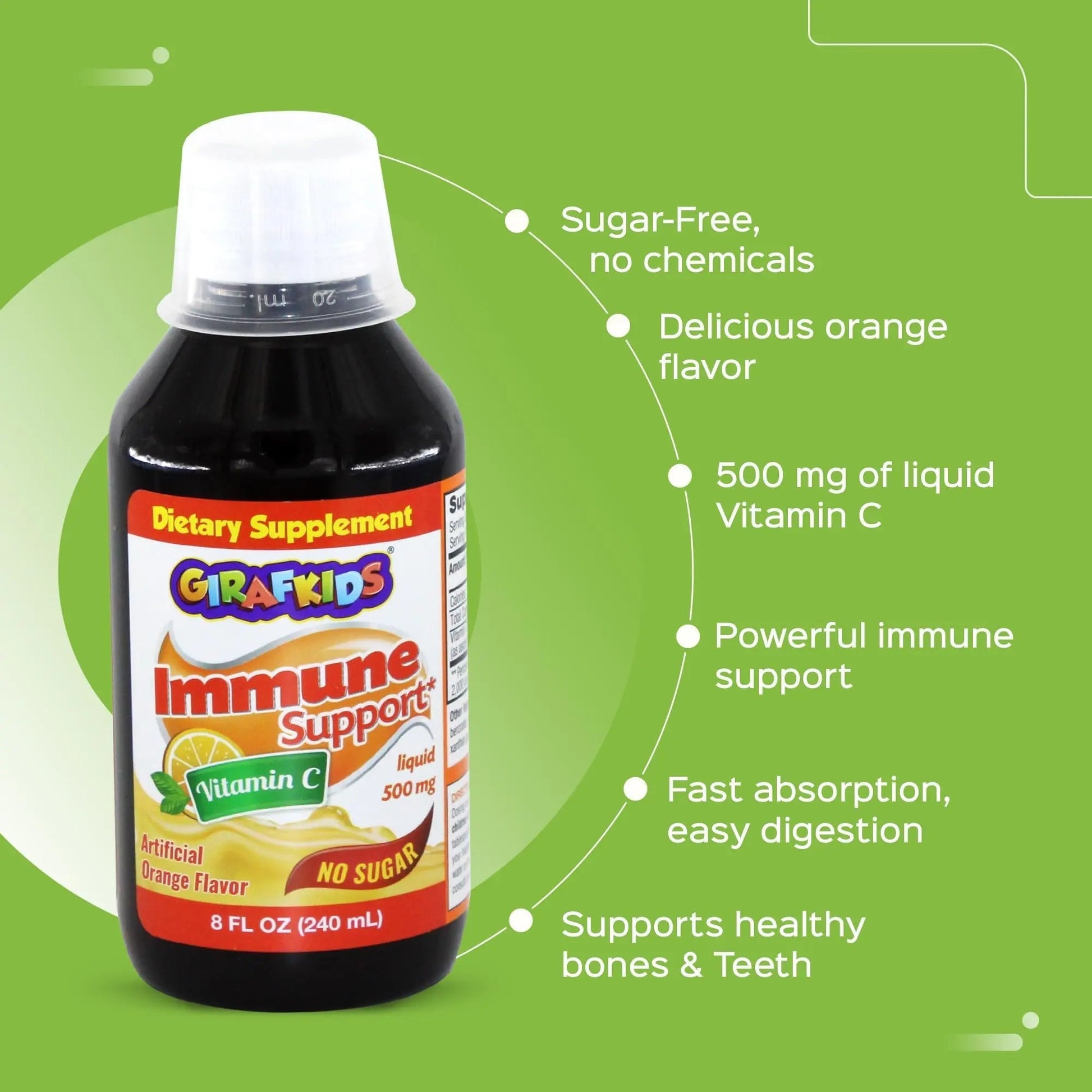 GirafKids Multivitamin Syrup + Liquid Vitamin C Bundle for Kids Ages 4+ | Omega-3, Beta Glucan, Folic Acid & Antioxidant Support | Peach & Orange Flavors PHARMADELAu supplements
