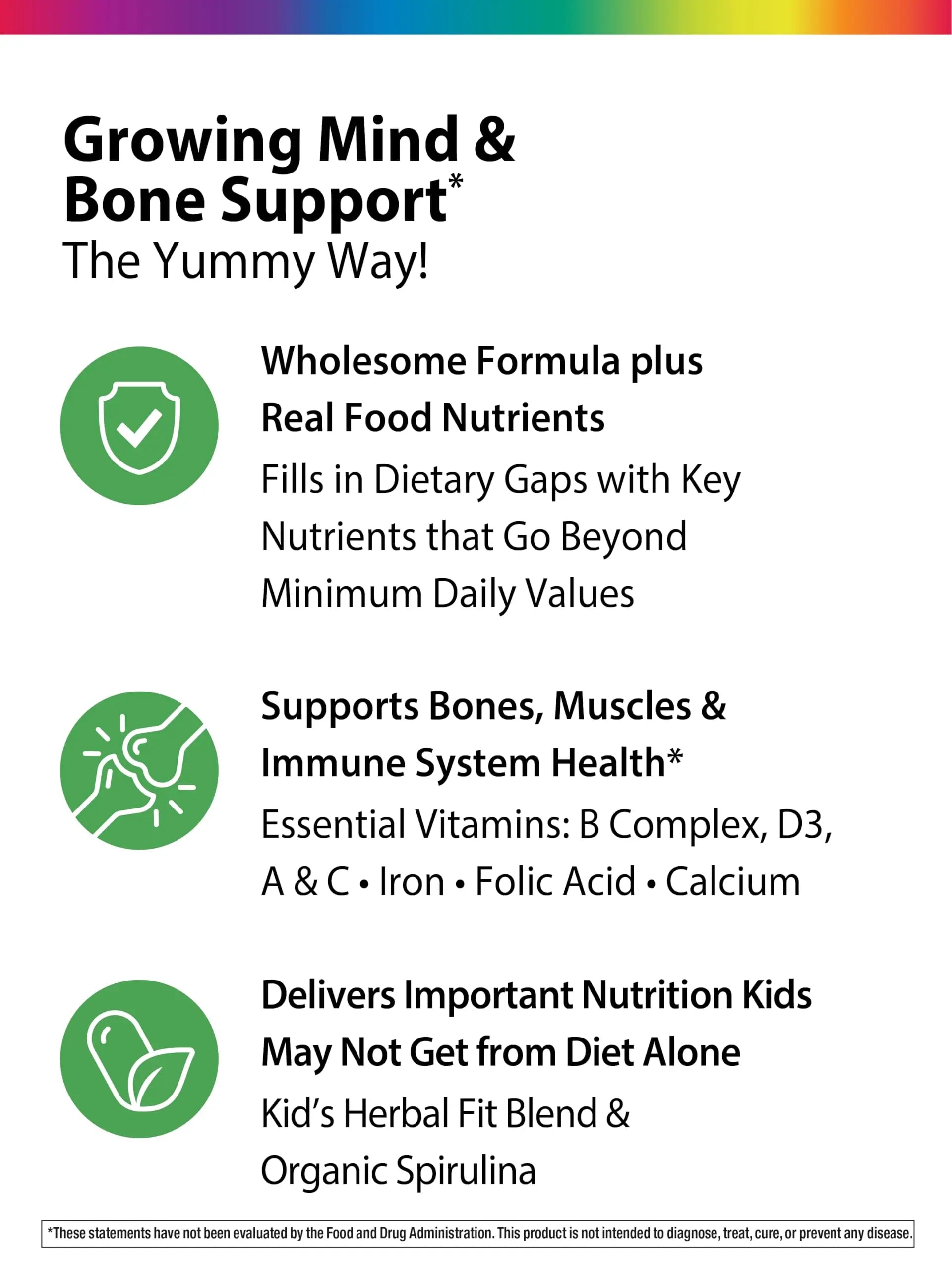 Rainbow Light Kids One + Multivitamin | 50 Chewable Tablets | with Iron & Tummy Friendly Probiotics | Fruit Punch Flavor | Real Food Nutrients Rainbow LightAu supplements