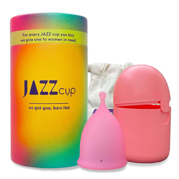 JAZZ Cup Soft Menstrual Cups – with Sterilizer Case & Cotton Pouch – Reusable, 12-Hour Protection JAZZ cupAu supplements