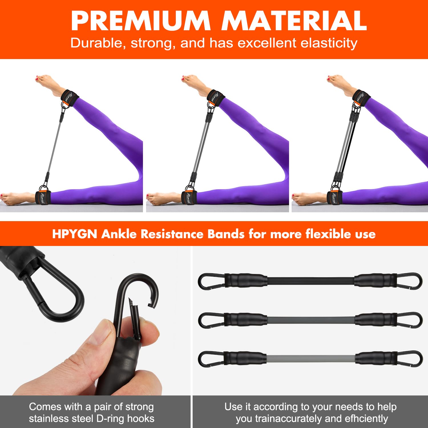 Ankle Resistance Bands with Cuffs for Leg and Glute Training - Exercise Equipment HPYGNAu supplements