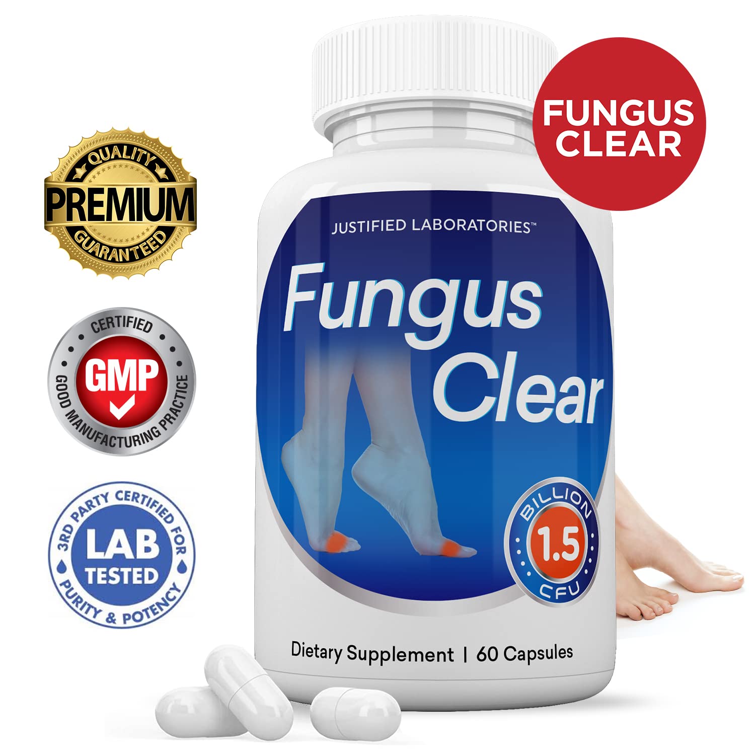 Justified Laboratories (2 Pack) Fungus Clear 1.5 Billion CFU Probiotic Pills 120 Capsules Justified LaboratoriesUS supplements