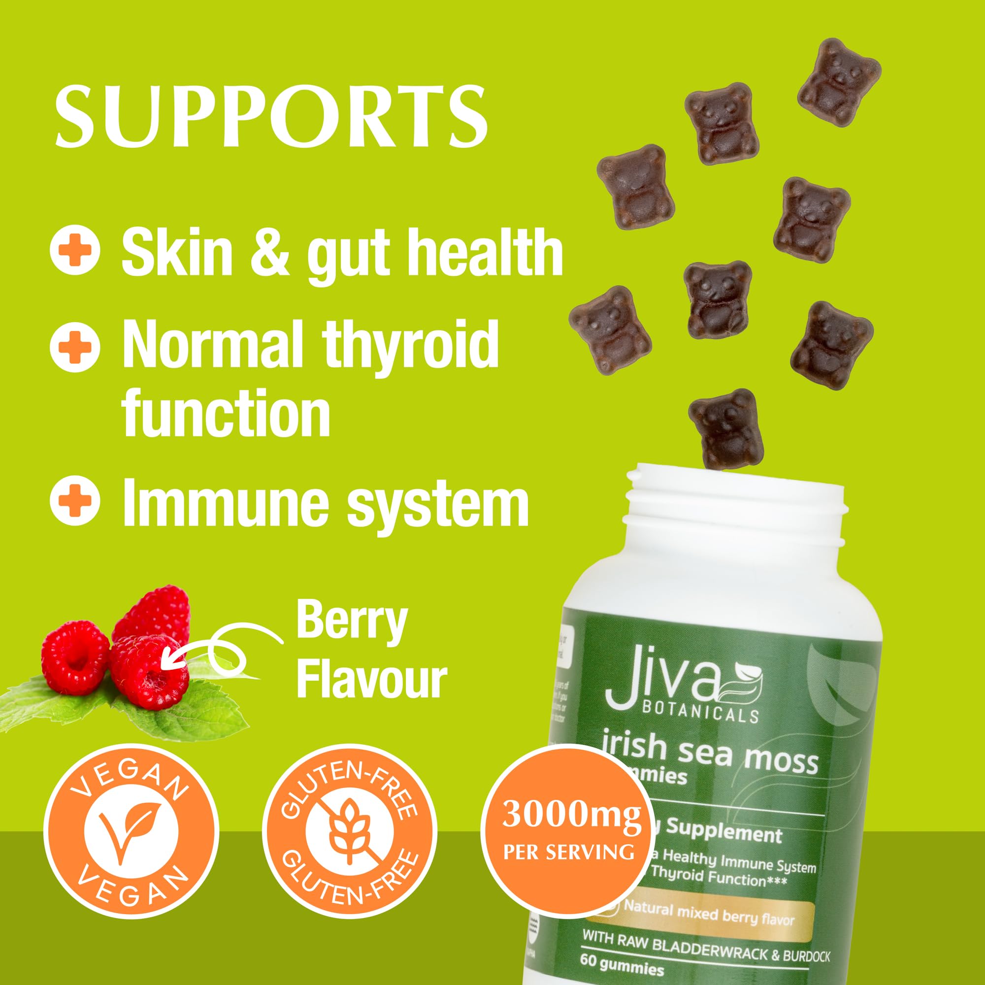 Jiva Botanicals - Irish Sea Moss Gummies with Bladderwrack & Burdock Root 3000mg Jiva BotanicalsAu supplements