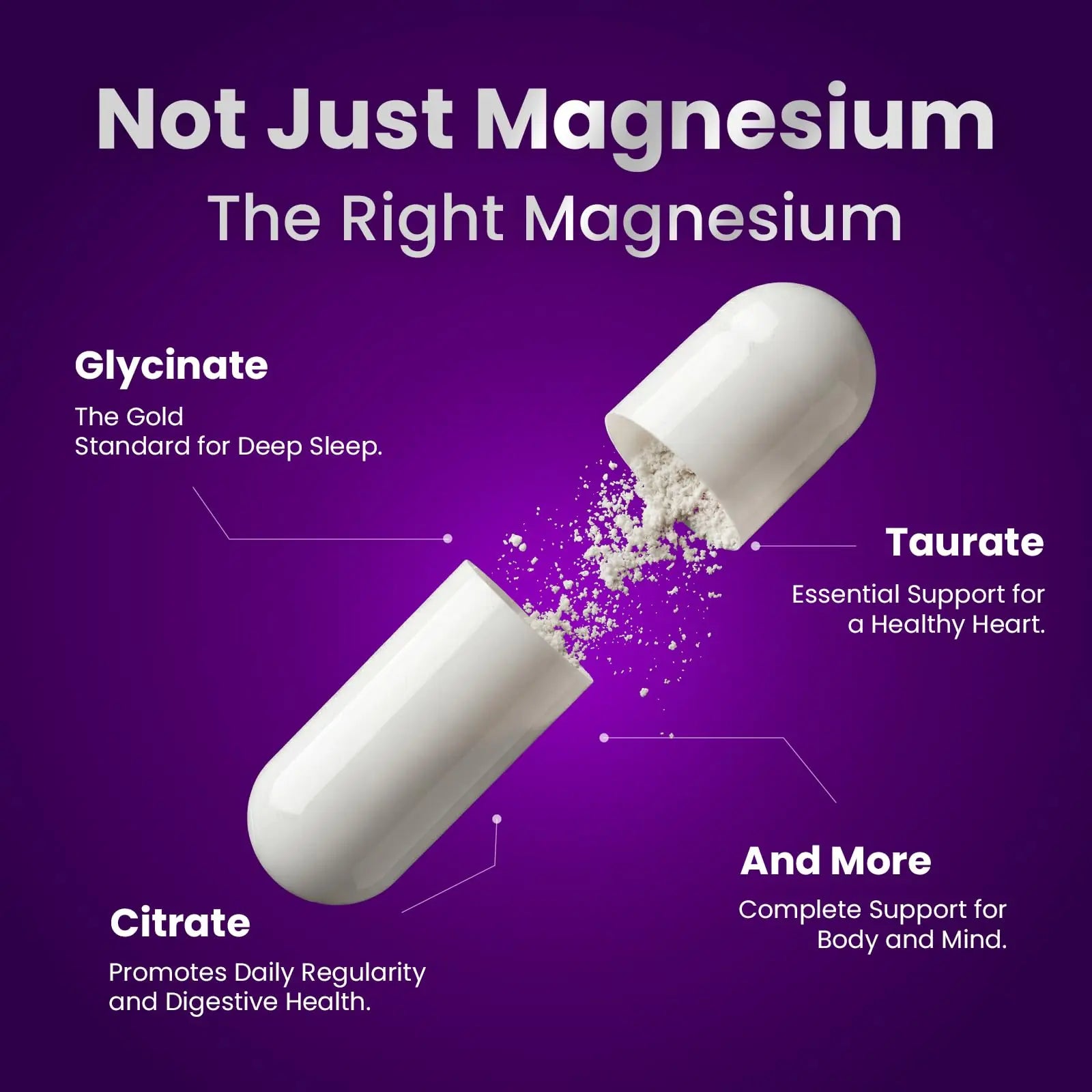Magnesium Complex, Magnesium Glycinate, Elemental Magnesium Supplement with Taurate, Citrate, Orotate & Aspartate, Supports Muscle Relaxation, Heart Health, Sleep & Energy | Vegan (500mg) VCCVBBnz supplements