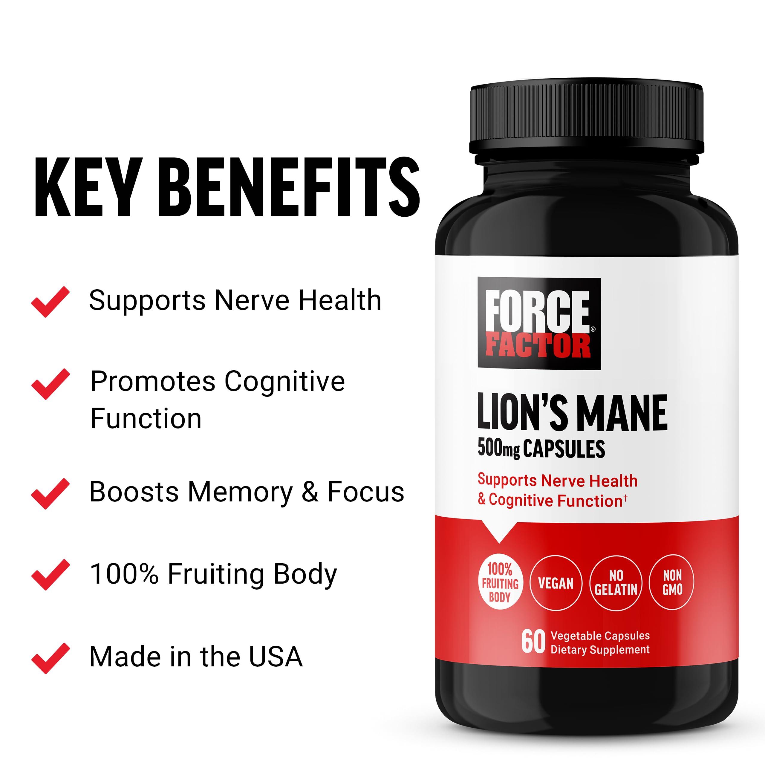 Force Factor Lion’s Mane Supplement Capsules, Memory & Focus Supplement Force FactorAu supplements