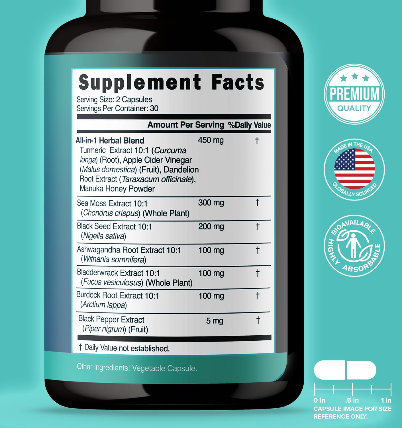 NUTRALAVA Sea Moss Pills, All-in-One Blend with Irish Sea Moss Black Seed Oil Ashwagandha, Sea Moss Capsules for Women and Men - Gluten-Free, Non-GMO, 60 Capsules NUTRALAVAAu supplements