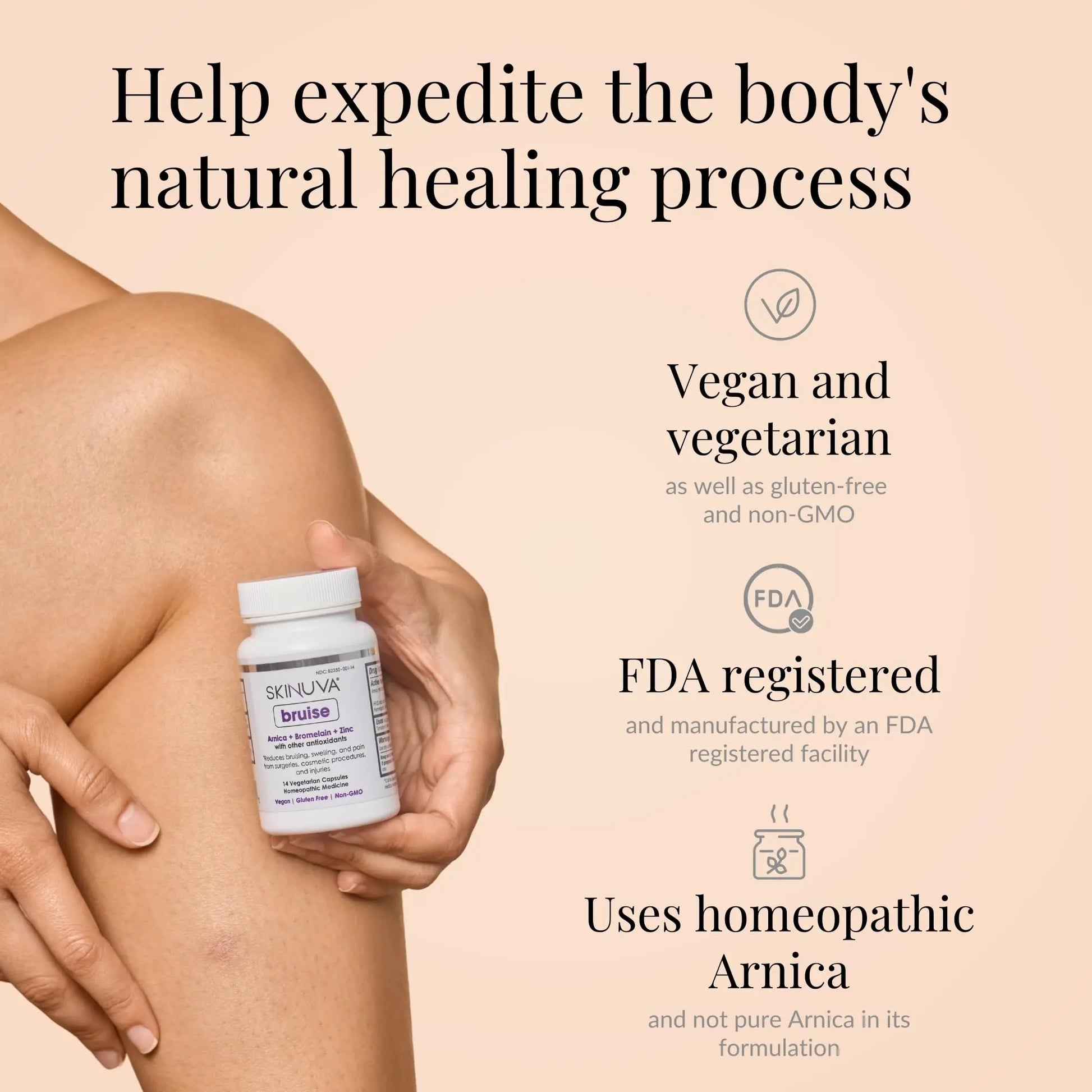 Skinuva® Bruise - Supplement for Bruising and Swelling - A Homeopathic Bruise Remedy Formulated with Arnica, Bromelain & Zinc - 14 Capsules (7-Day Treatment) SkinuvaAu supplements