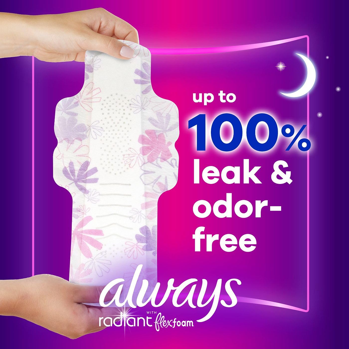 Always Radiant Feminine Pads for Women, Size 4 Overnight Pads AlwaysUS supplements