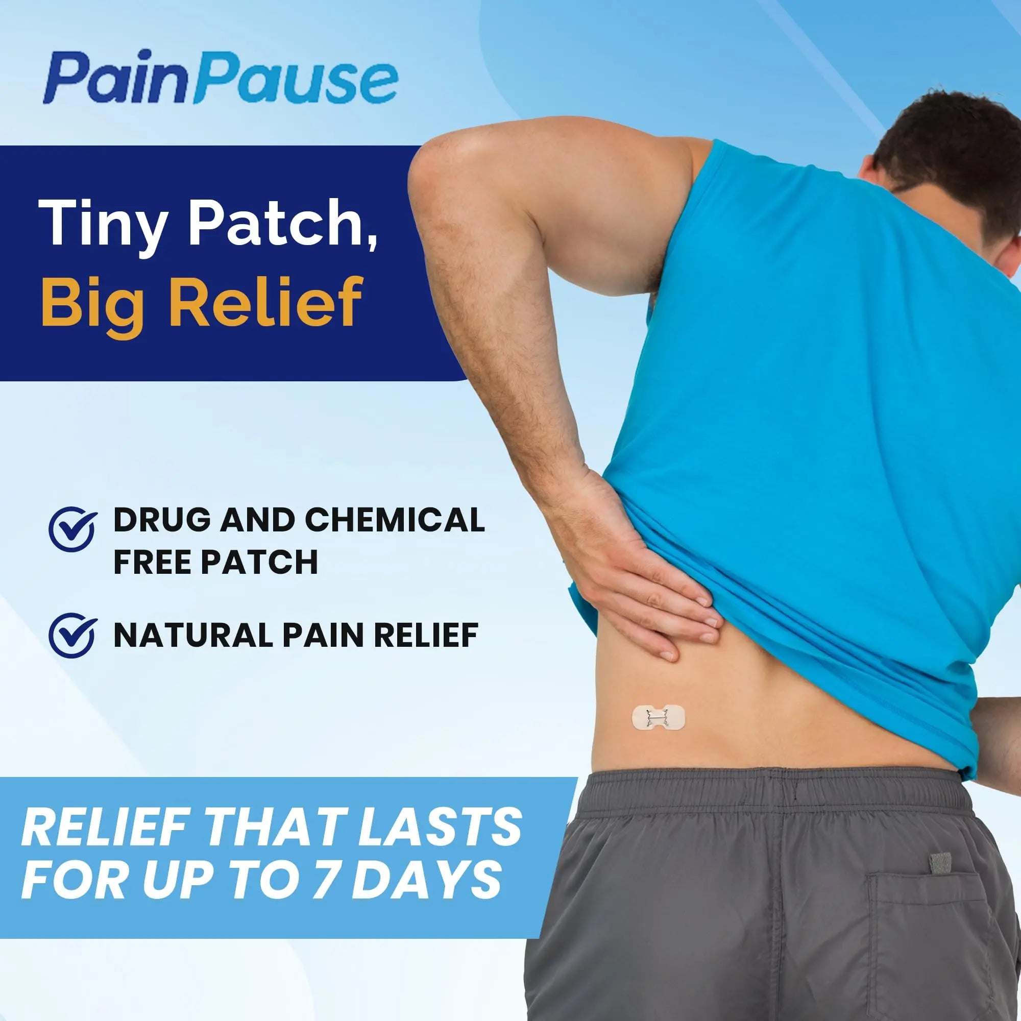 PainPause Long Lasting Pain Relief - Back, Hip, Knee, Neck, Plantar Fasciitis, and Others - Relief for Up to 7 Days, Clinically Tested, 4 Devices in 2 Pouches PainPauseAu supplements