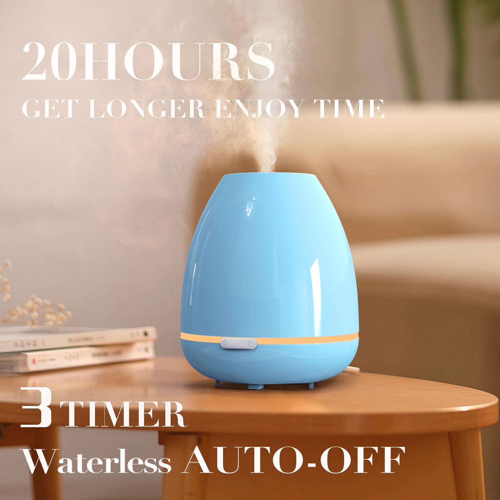 Essential Oil Diffuser for Bedroom Small Humidifier for Home Cool Mist Scent Diffuser 300ml 20 Hours FashomeAu supplements