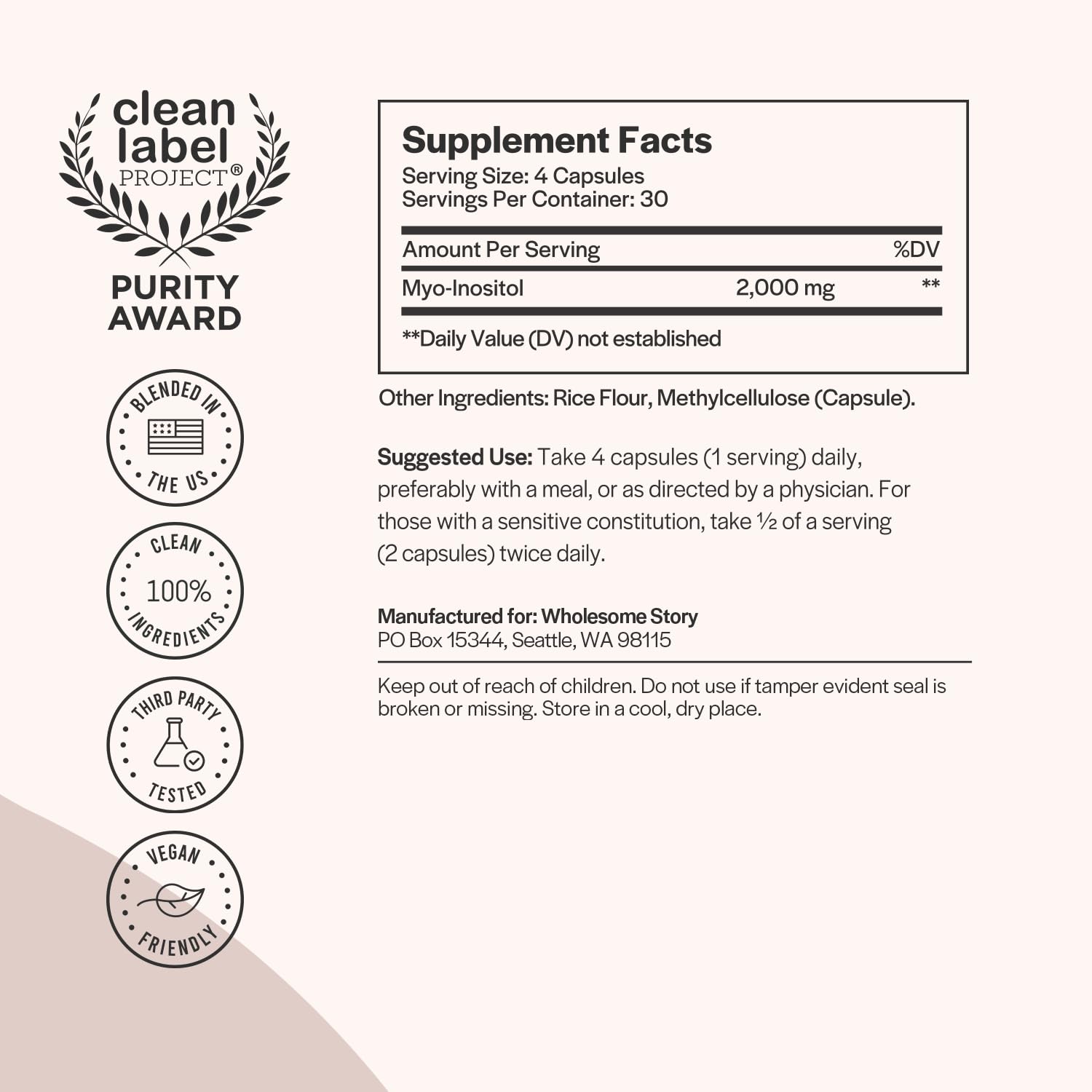 Pure Inositol Supplement | Myo-Inositol Supplement | Inositol Powder Capsules Wholesome StoryAu supplements