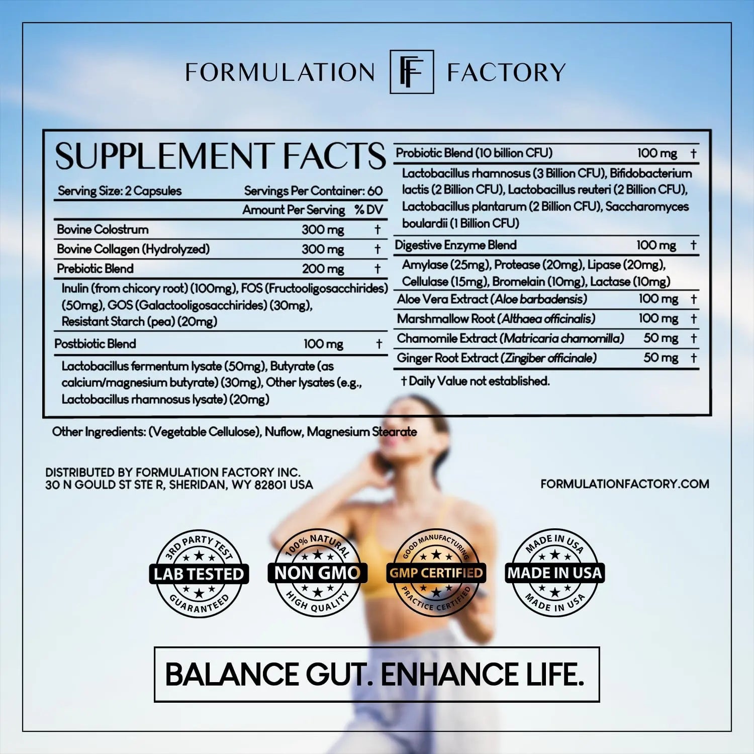 Formulation Factory Probiotics for Women & Men - Gut Intellect 10-in-1 Digestive Enzymes with Prebiotics and Postbiotics - Total Gut Health Supplement - 120 Capsules, 2 Month Supply Formulation Factorynz supplements