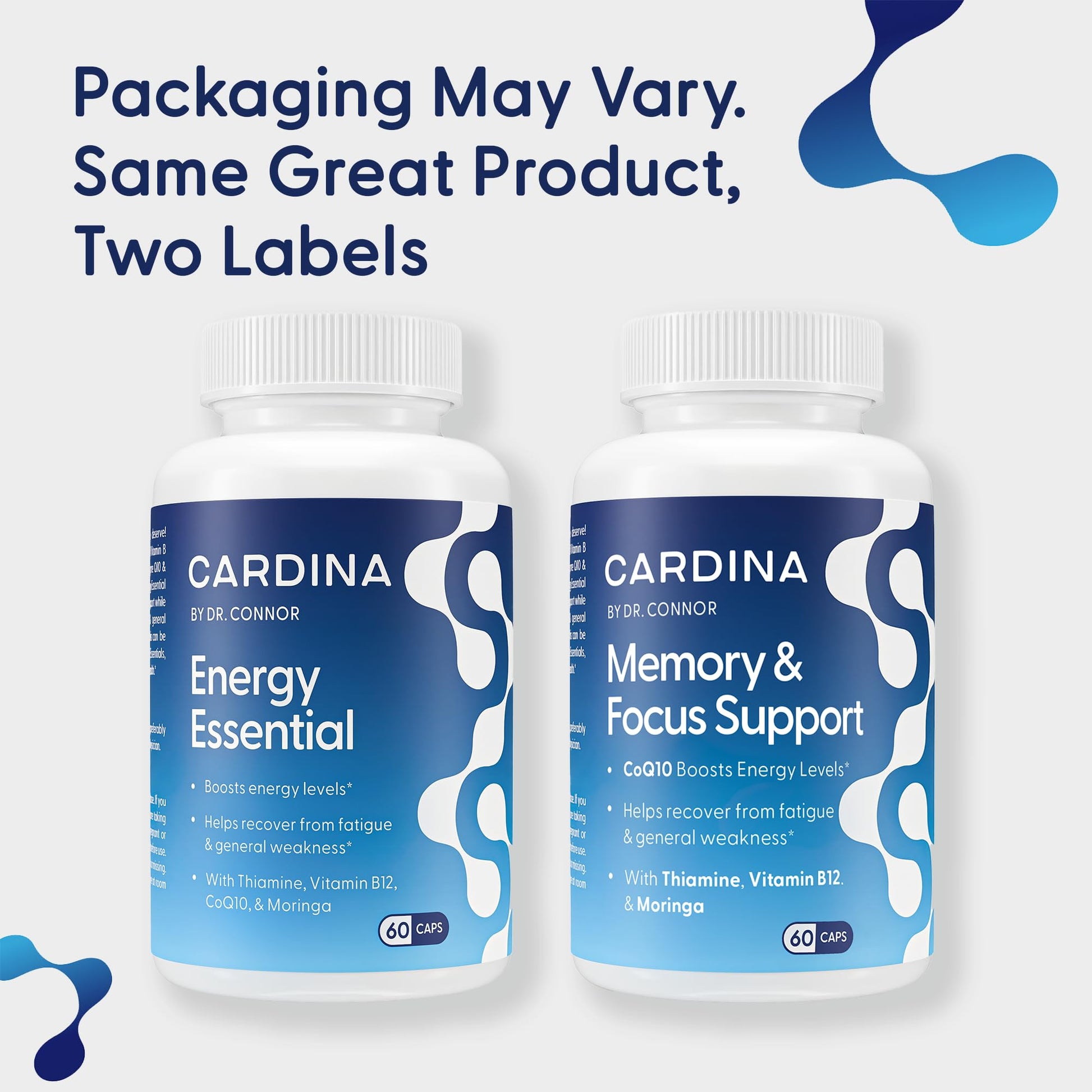 CARDINA B12 Vitamins for Women and Men - Brain Supplements for Memory and Focus with Thiamine B1 Supplement and COQ10 - Brain Memory Support - Non-GMO and Vegan B12 Supplement, 60 Ct CARDINAAu supplements