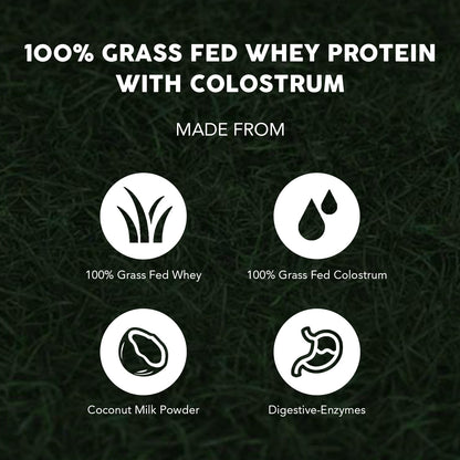 Paleovalley 100% Grassfed Whey Protein Powder with Colostrum, 30 Serving - Vanilla, 13g Protein, Muscle Building, Immune Support, Gut Health PaleovalleyUS supplements