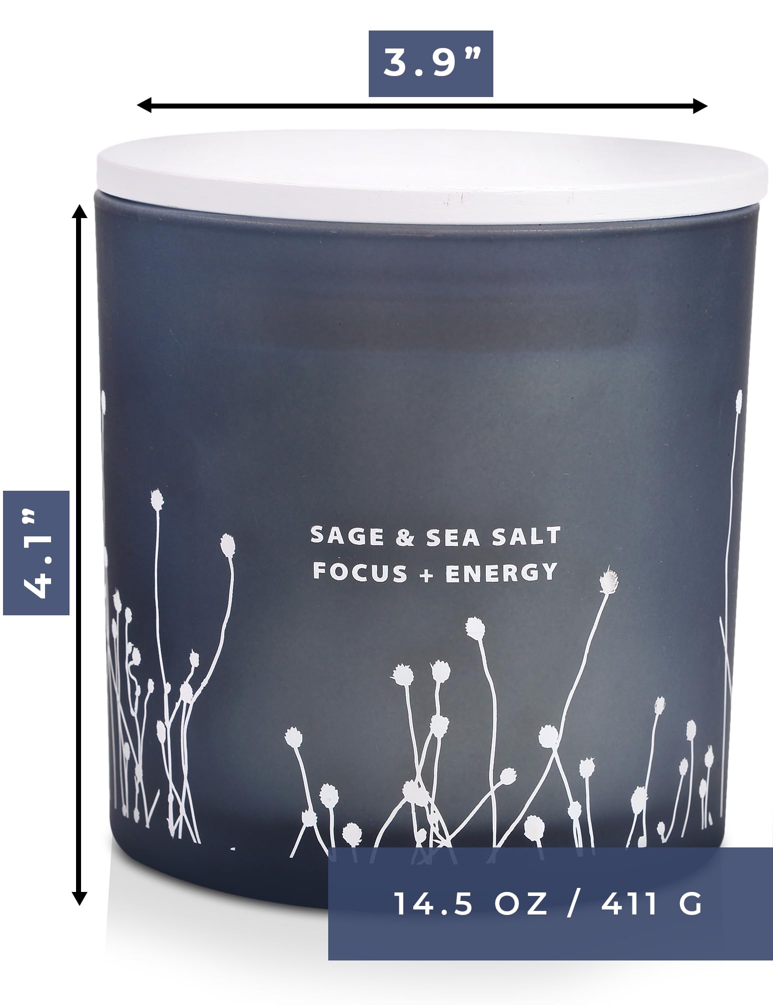 White Sage Sea Salt 3 Wick Candle 14.5 oz | Sage Candles for Cleansing House | Large Soy Candles GIFTAWAYAu supplements