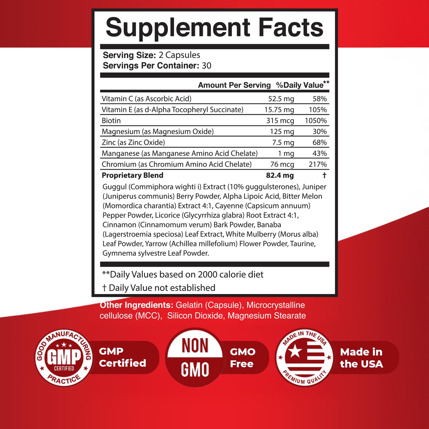 Revital Gluco – Daily Supplement with Vitamin C, Vitamin E, Magnesium, Biotin, Zinc & 10+ Botanical Ingredients – Made in USA, Non-GMO, Stimulant-Free Formula – 60 Caps (30 Servings), 1 Month Supply Nature’s NutriWaveAu supplements