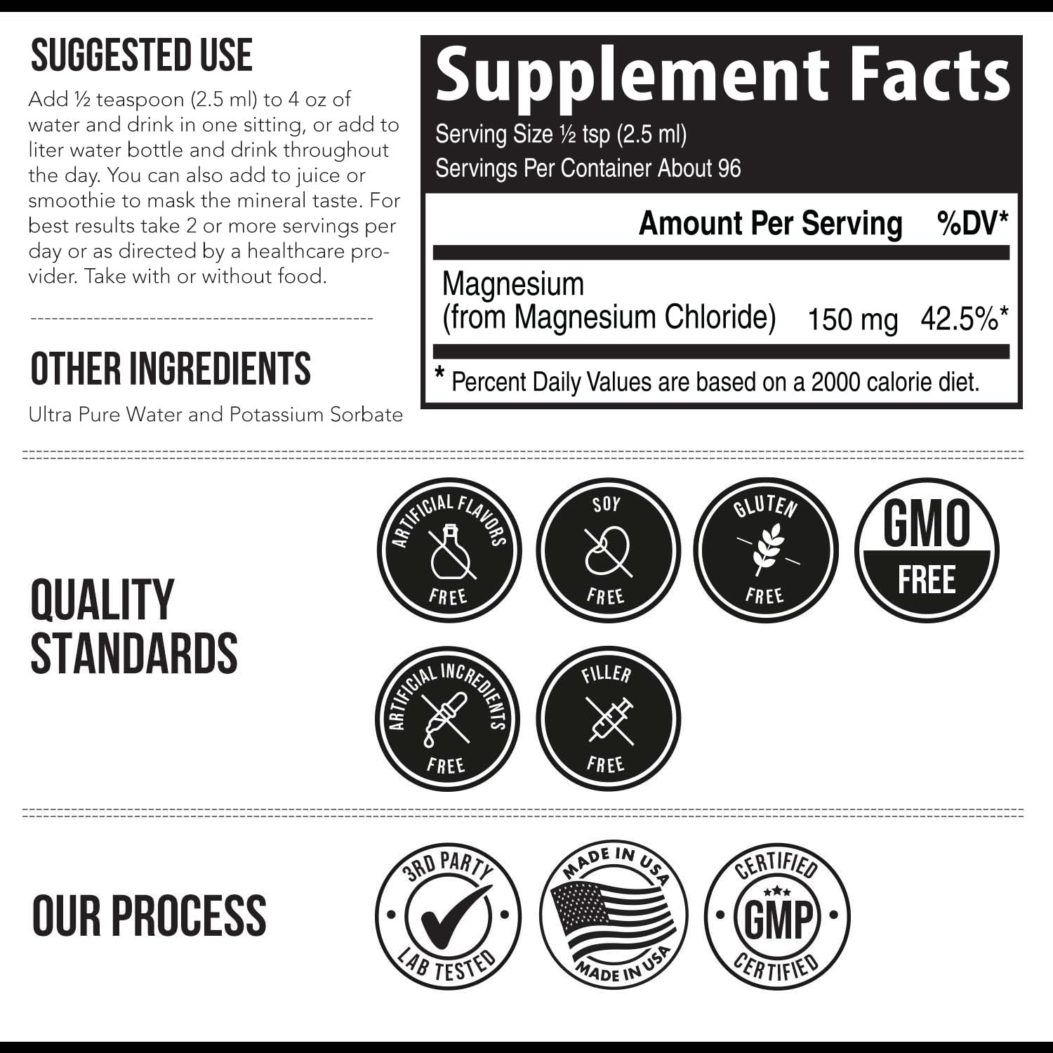 Liquid Magnesium | 8 oz - Ionic Magnesium Chloride, Highest & Fastest Absorption - Calm Mood, Sleep, Muscle Cramps & Spasms, Natural Laxative – Vegan, Glass Bottle (96 Servings) Triquetra HealthAu supplements