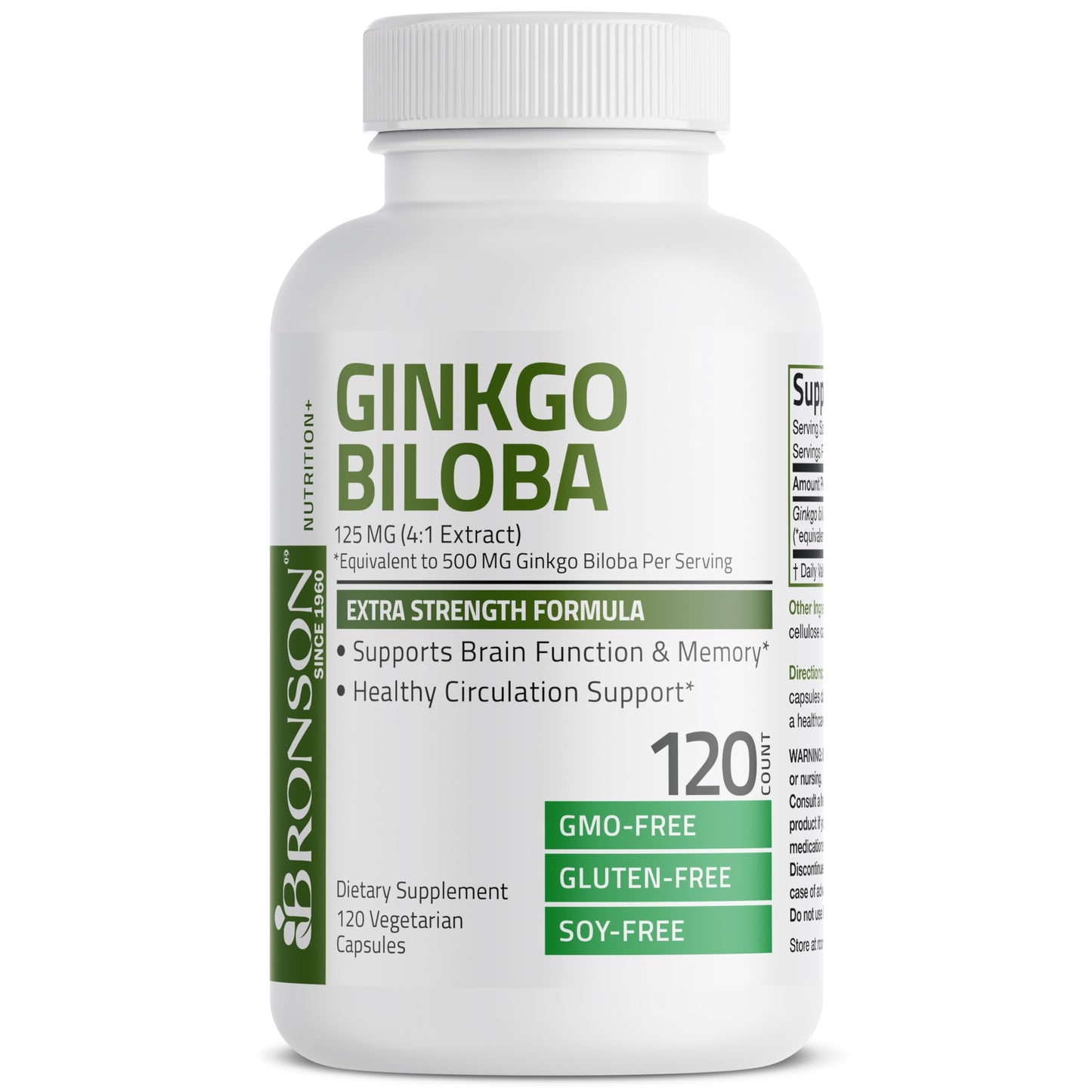 Bronson Ginkgo Biloba Extra Strength 125mg (4:1 Extract) Equivalent to 500mg BronsonUS supplements