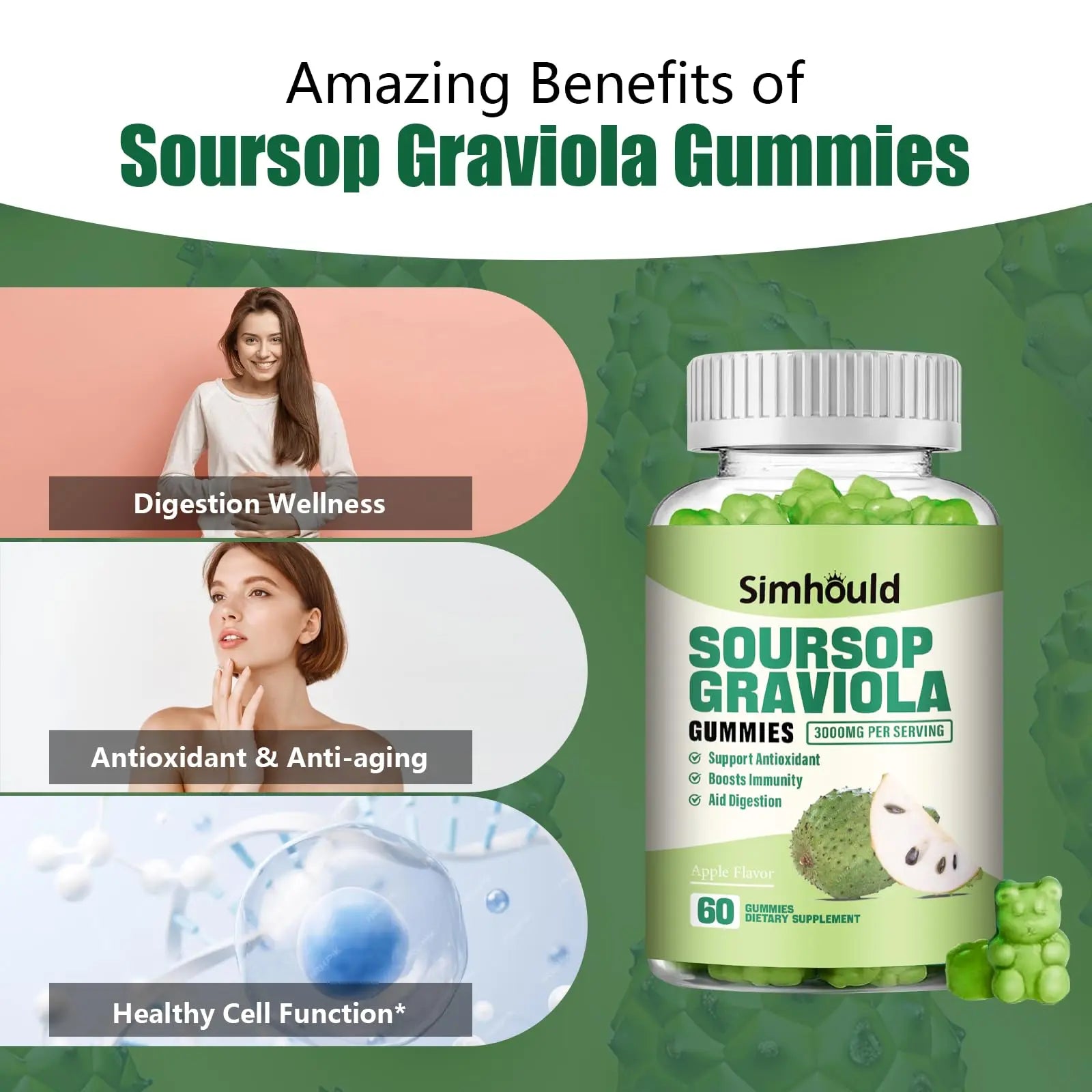 Simhould 1 Pack Soursop Graviola Gummies SimhouldAu supplements