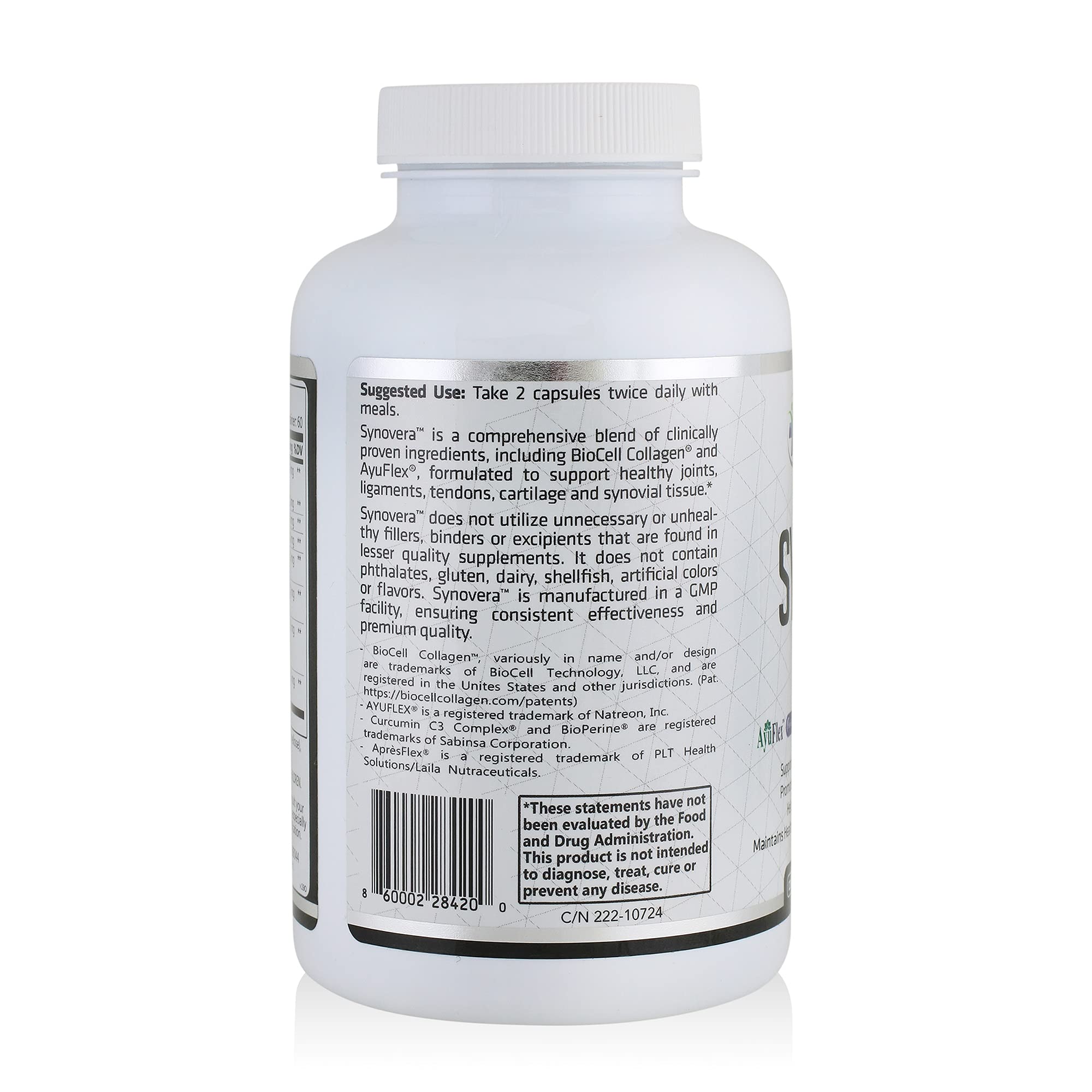 HCP Formulas - Synovera - Joint Support Complex with Turmeric Extract & Collagen - Mobility & Flexibility - Healthy Joints, Tendon, Ligament, and Synovial Tissue - Dietary Supplement - 120 Caps HCP FormulasAu supplements