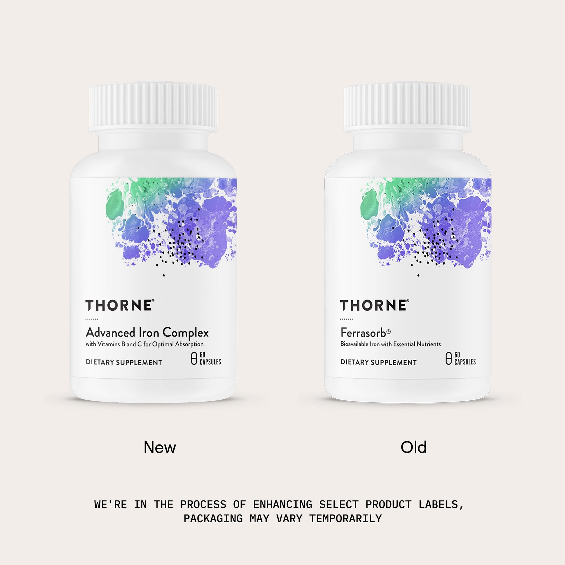 THORNE - Advanced Iron Complex (Formerly Ferrasorb) - Complete Blood Support Formula* - Elemental Iron, Folate, B and C Vitamins for Optimal Absorption - Gluten, Dairy & Soy-Free - 60 Servings THORNEAu supplements