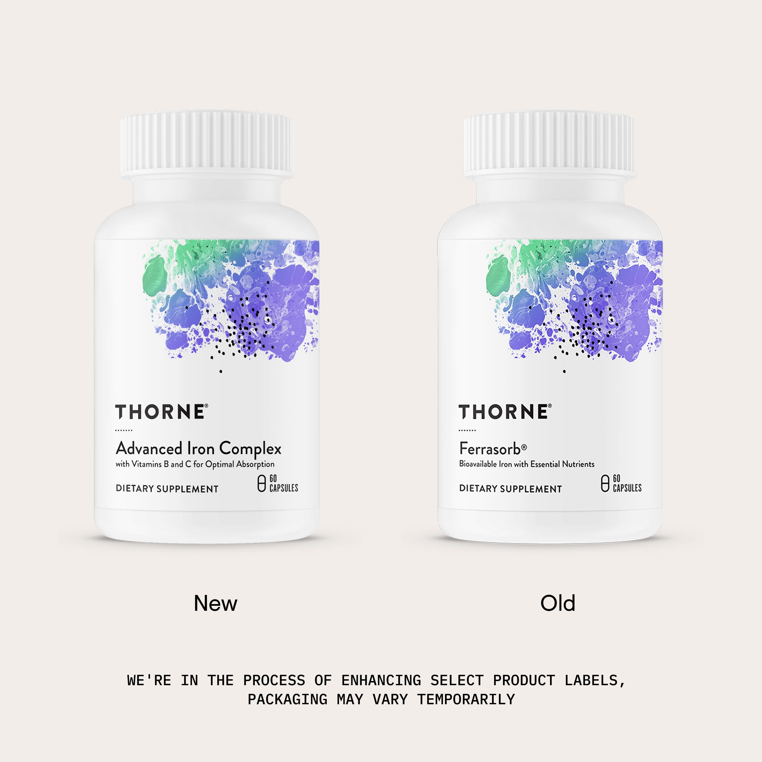 THORNE - Advanced Iron Complex (Formerly Ferrasorb) - Complete Blood Support Formula* - Elemental Iron, Folate, B and C Vitamins for Optimal Absorption - Gluten, Dairy & Soy-Free - 60 Servings THORNEAu supplements