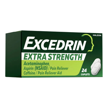 Excedrin Extra Strength Caplets for Headache Pain Relief, Acetaminophen 250mg, Aspirin 250mg, Caffeine 65mg, Pain Reliever, 24 count ExcedrinAu supplements