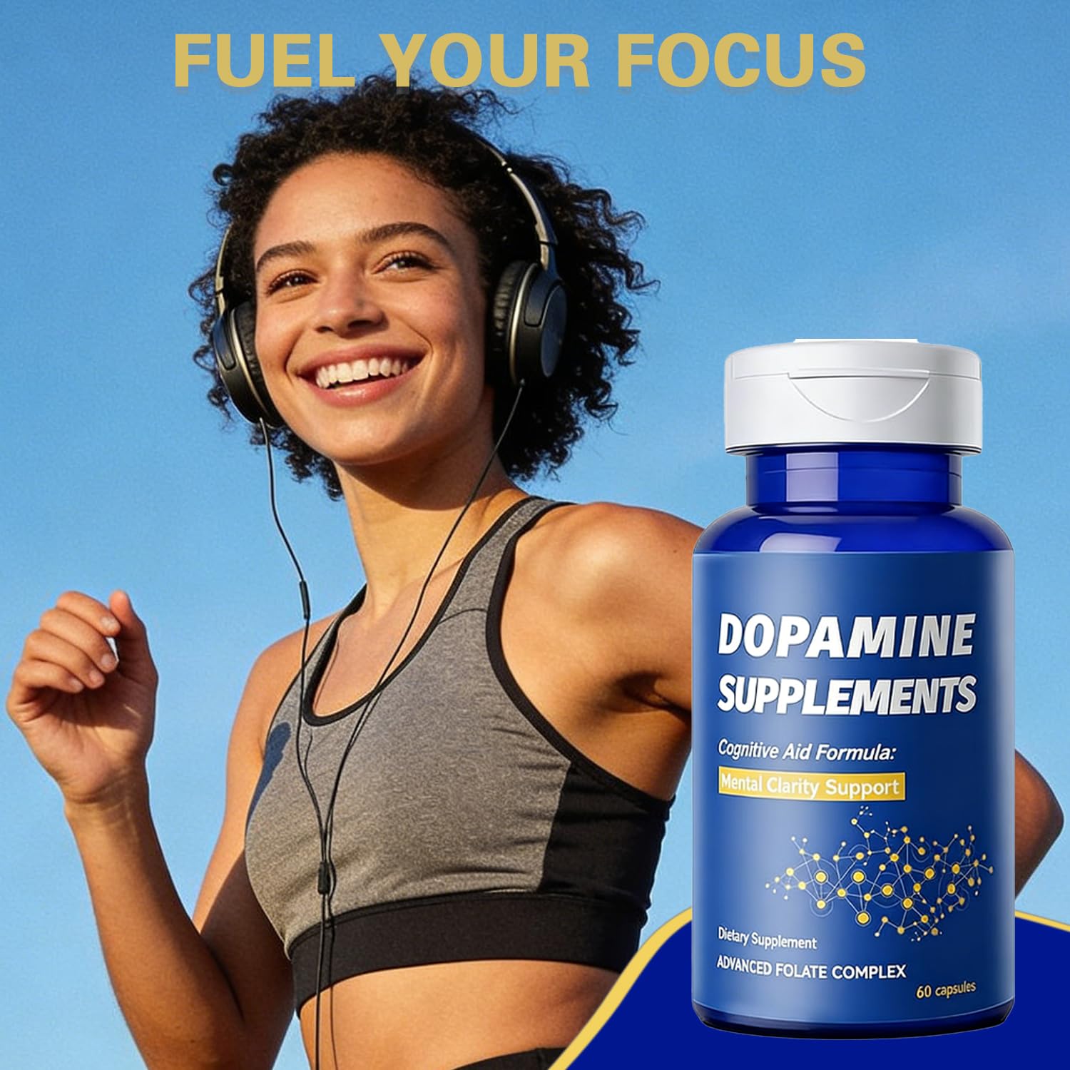 Dopamine Brain Supplement with L-Tyrosine 650mg | Cognitive Function, Focus & Mood Support | Neurotransmitter & Mental Energy Booster | 60 Capsules FW ZONEAu supplements
