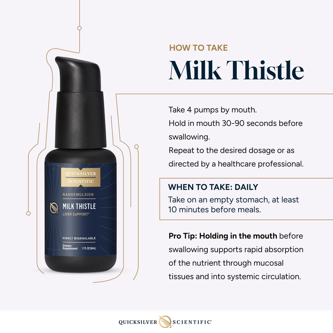 Quicksilver Scientific Nanoemulsified Milk Thistle - Silymarin Liquid with Liposome Delivery System - Immune, Detox + Liver Cleanse Support (1.7oz / 50ml) Quicksilver ScientificUS supplements