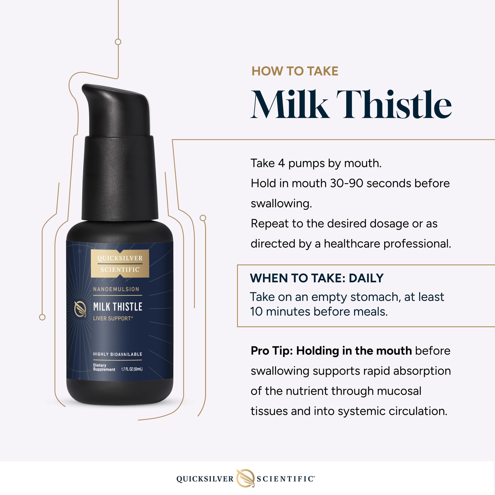 Quicksilver Scientific Nanoemulsified Milk Thistle - Silymarin Liquid with Liposome Delivery System - Immune, Detox + Liver Cleanse Support (1.7oz / 50ml) Quicksilver ScientificUS supplements