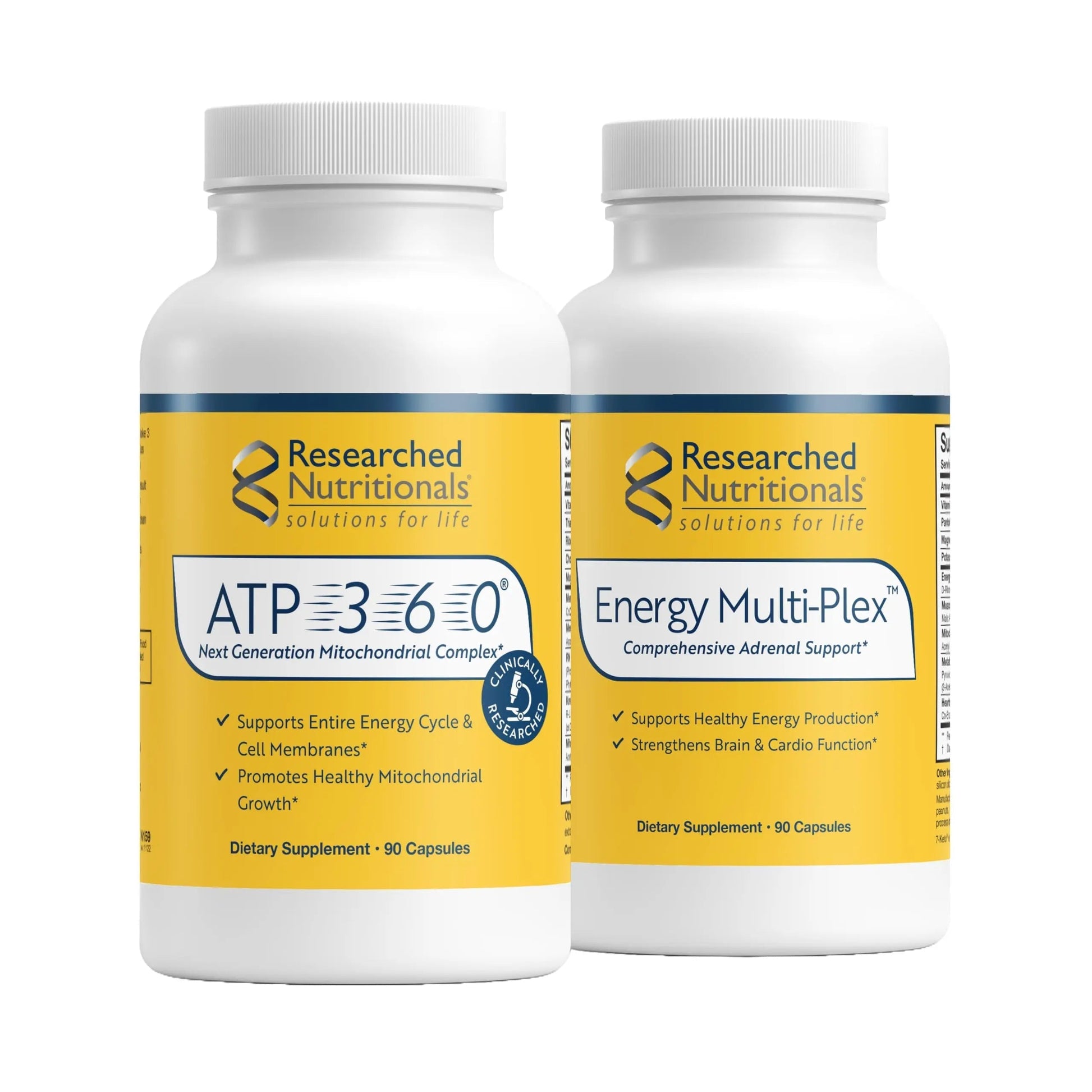 Researched Nutritionals Mens & Womens Vitamins - Optimized Energy Duo - Adrenal Support & Mitochondrial Supplements Researched NutritionalsAu supplements