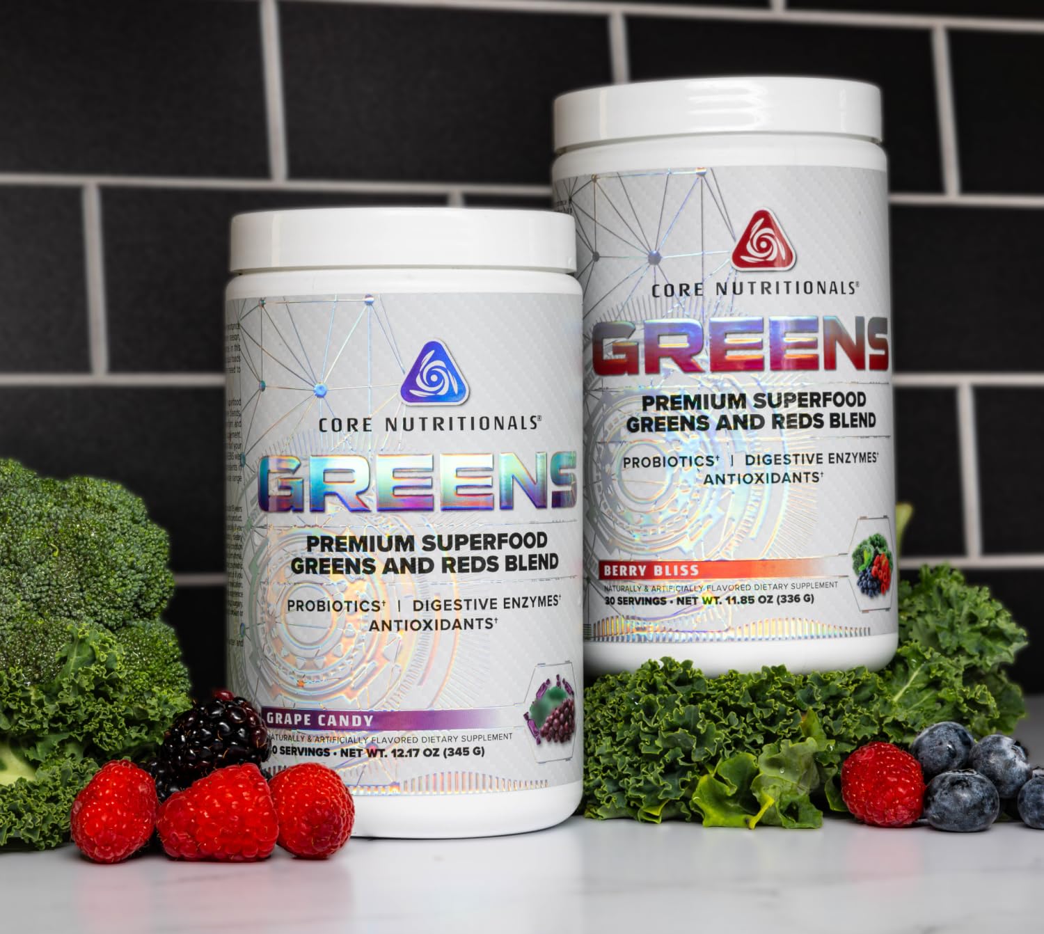 Core Nutritionals Greens | Premium Superfood Reds & Greens Blend | 5 Billion CFU Probiotics, Digestive Enzymes, & Antioxidants | 30 Servings (Berry Bliss) Core NutritionalsAu supplements