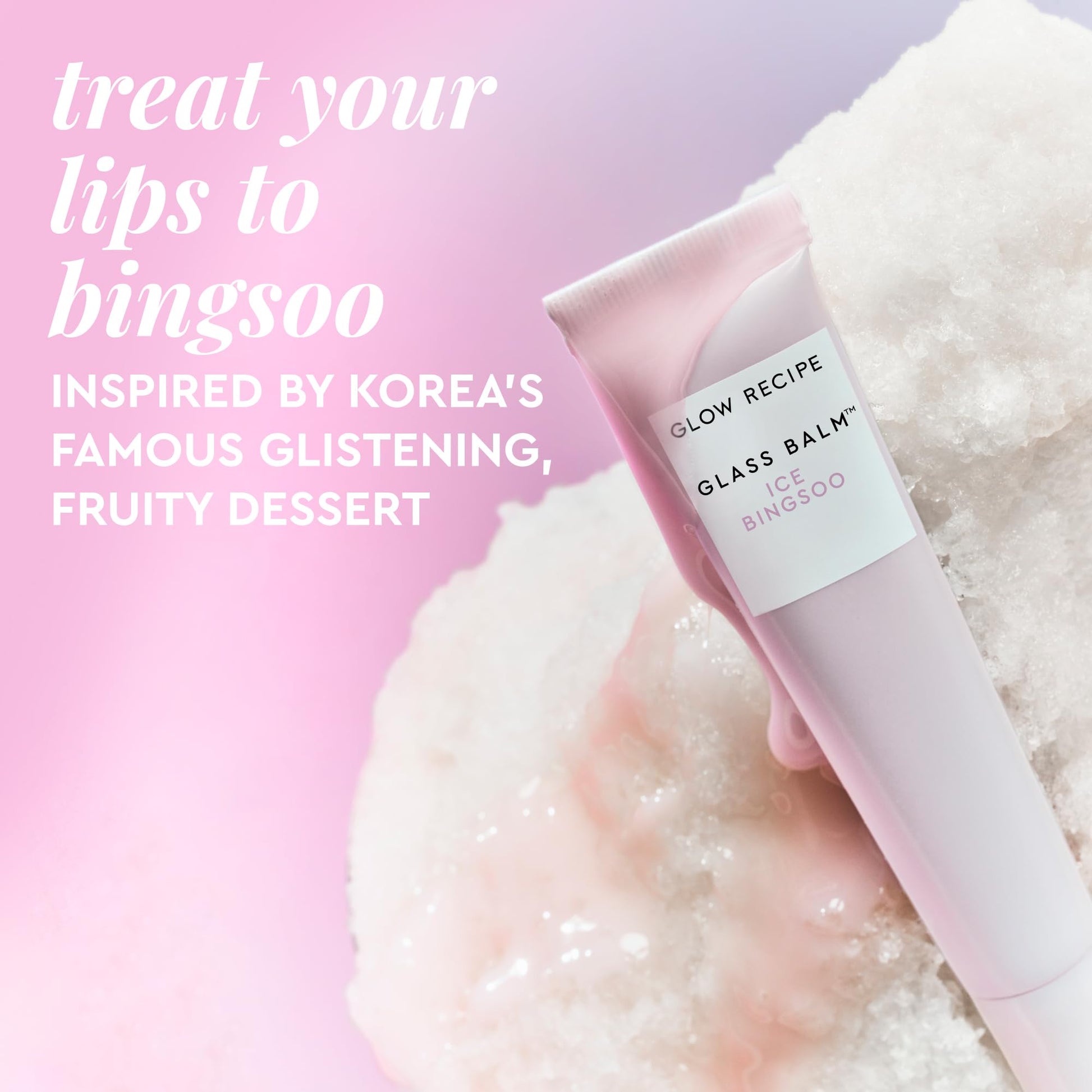 Glow Recipe Glass Balm Lip Treatment - 12Hr Hydrating Lip Balm & Moisturizer with Hyaluronic Acid to Smooth, Plump & Protect from Dryness, High Shine Finish - Clear Tint, Ice Bingsoo (15 ml) Glow RecipeAu supplements
