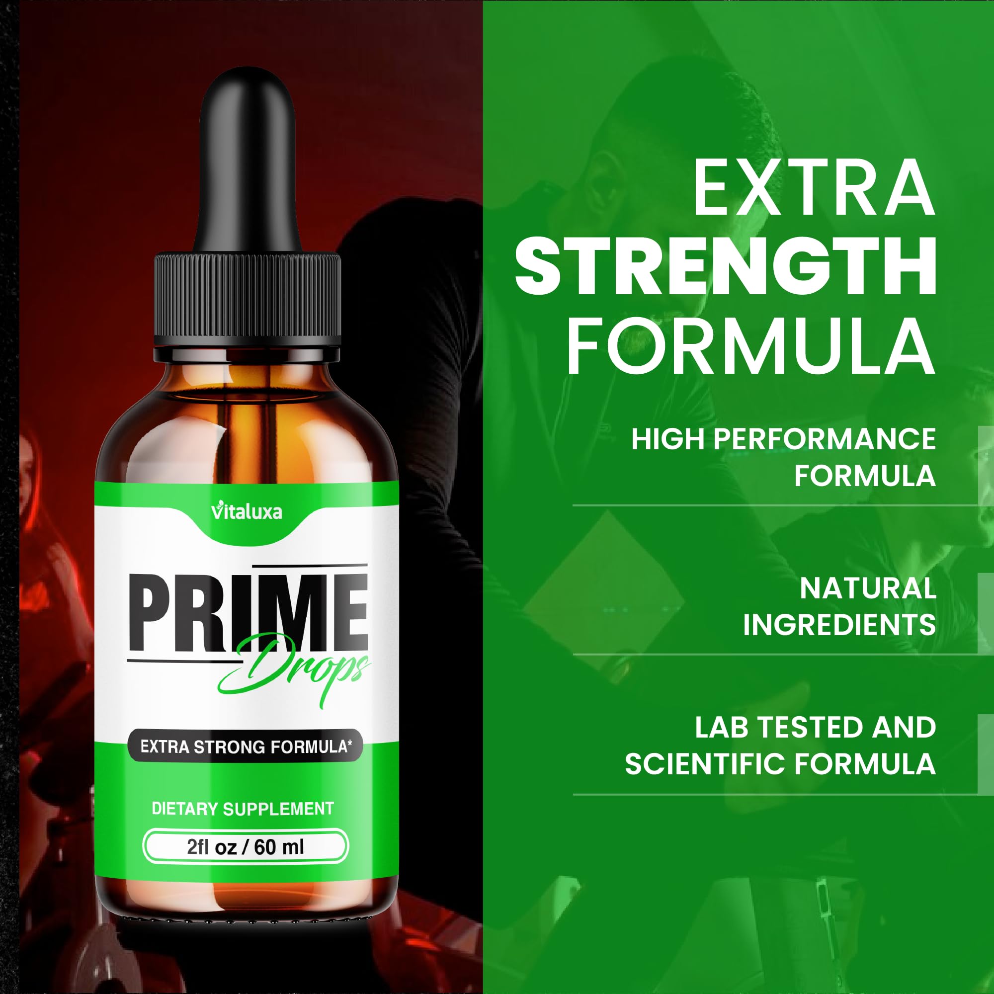 (2 Pack) Prime Drops for Men, Extra Strength Prime Drops Liquid Supplement Performance Blend All Natural Support, PrimeDrops Advanced Formula Vitamins for Health Wellness Reviews (4oz) VitaluxaAu supplements