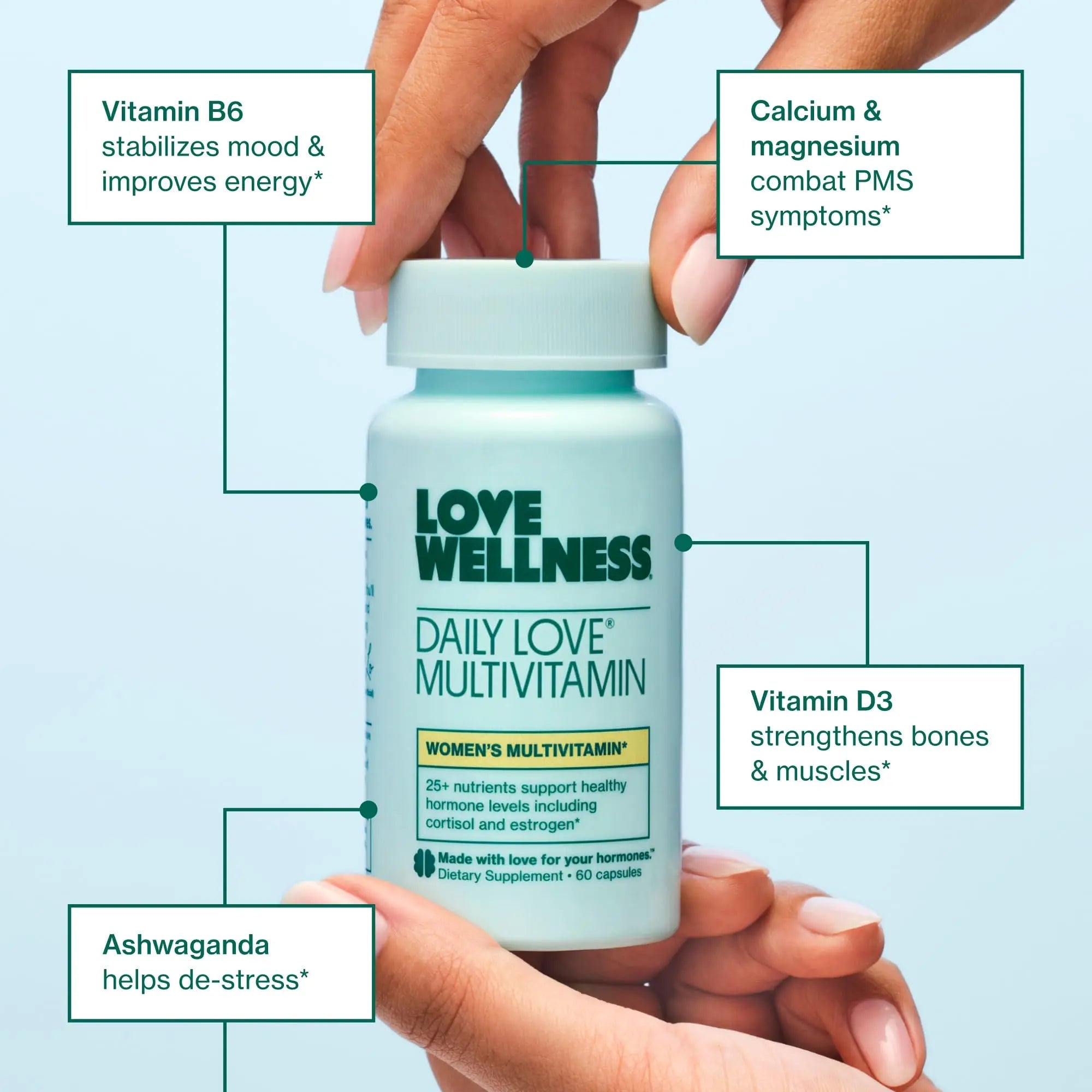 Love Wellness Daily Love Multivitamin & Big Brain Probiotics | Mind and Body Duo | Womens Vitamin and Probitoic Love WellnessAu supplements
