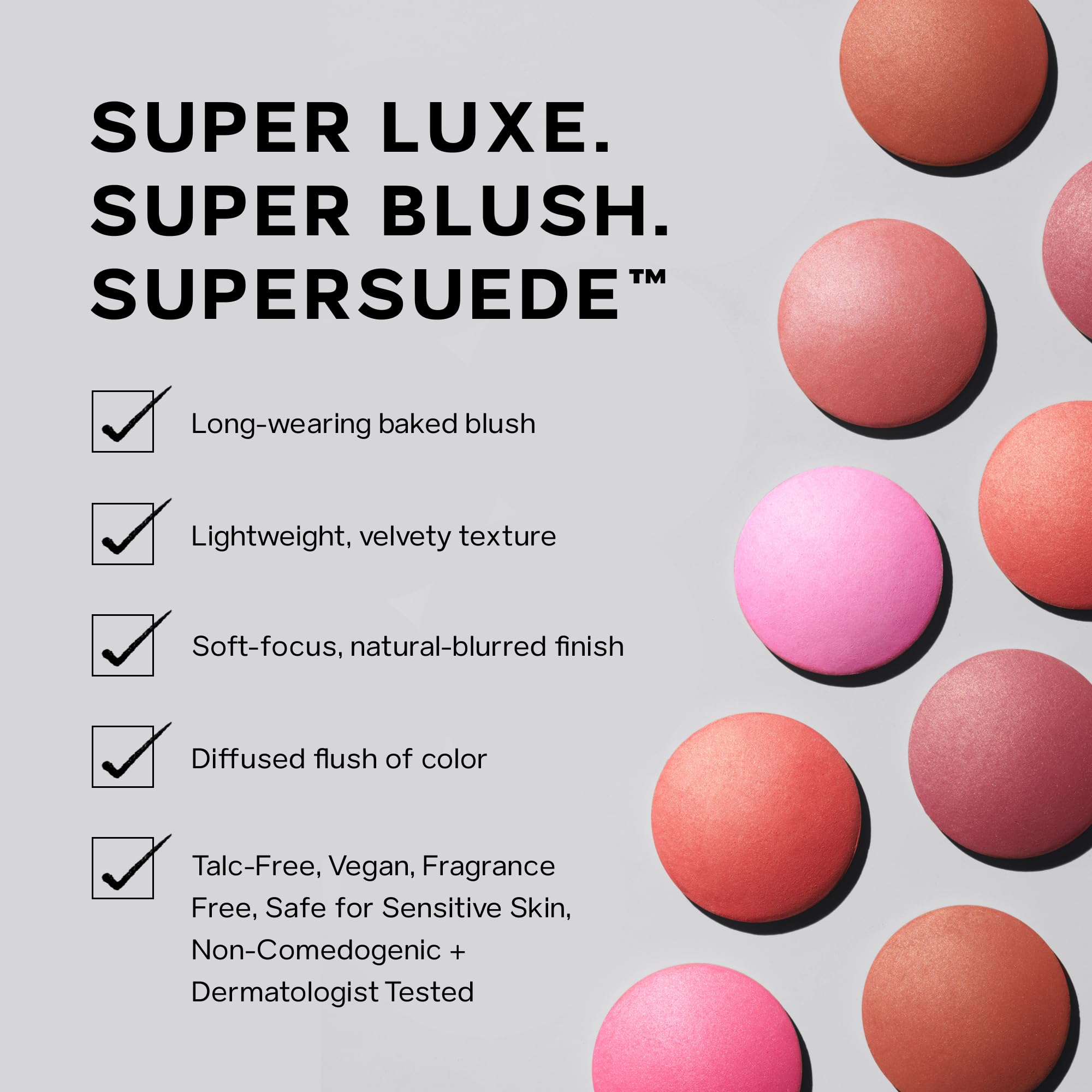 Saie SuperSuede Baked Blush - Talc-Free Powder Blush for Cheeks Infused with Hyaluronic Acid, Glycerin + Squalane - Hydrating Face Makeup for a Natural, Diffused Flush of Color - Ciao (0.1 Ounce) SaieAu supplements