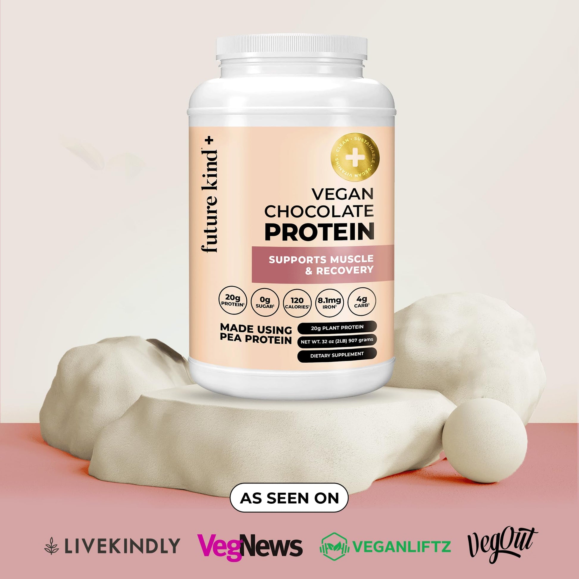 Future Kind Vegan Protein Powder, Chocolate, Pea Plant Protein for Lean Muscle with Iron & Fiber, Whey-Free, Sugar-Free, Soy-Free, Non-Dairy (34 Servings) Future KindAu supplements