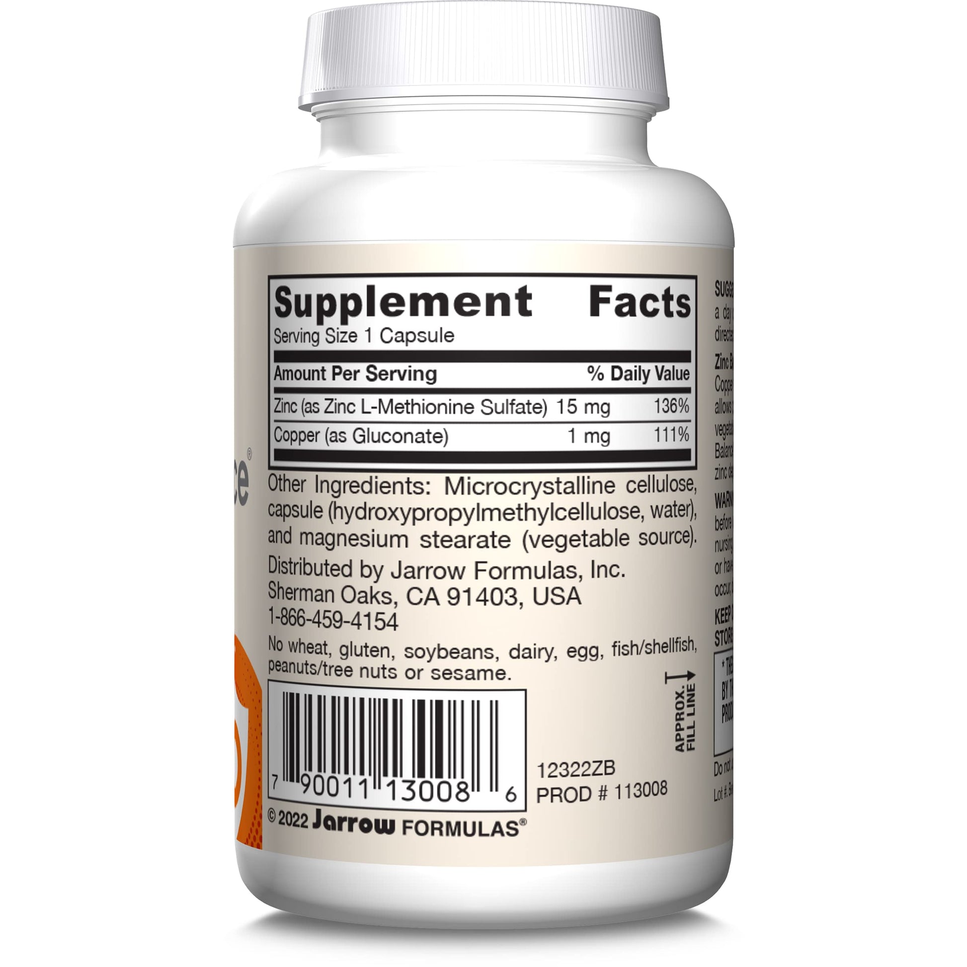 Jarrow Formulas Zinc Balance 15 mg - 100 Servings (Veggie Caps) - Zinc with Copper - Essential Minerals for Immune System Support - Immune Support Supplement - Gluten Free Copper Supplement, Vegan Jarrow FormulasAu supplements