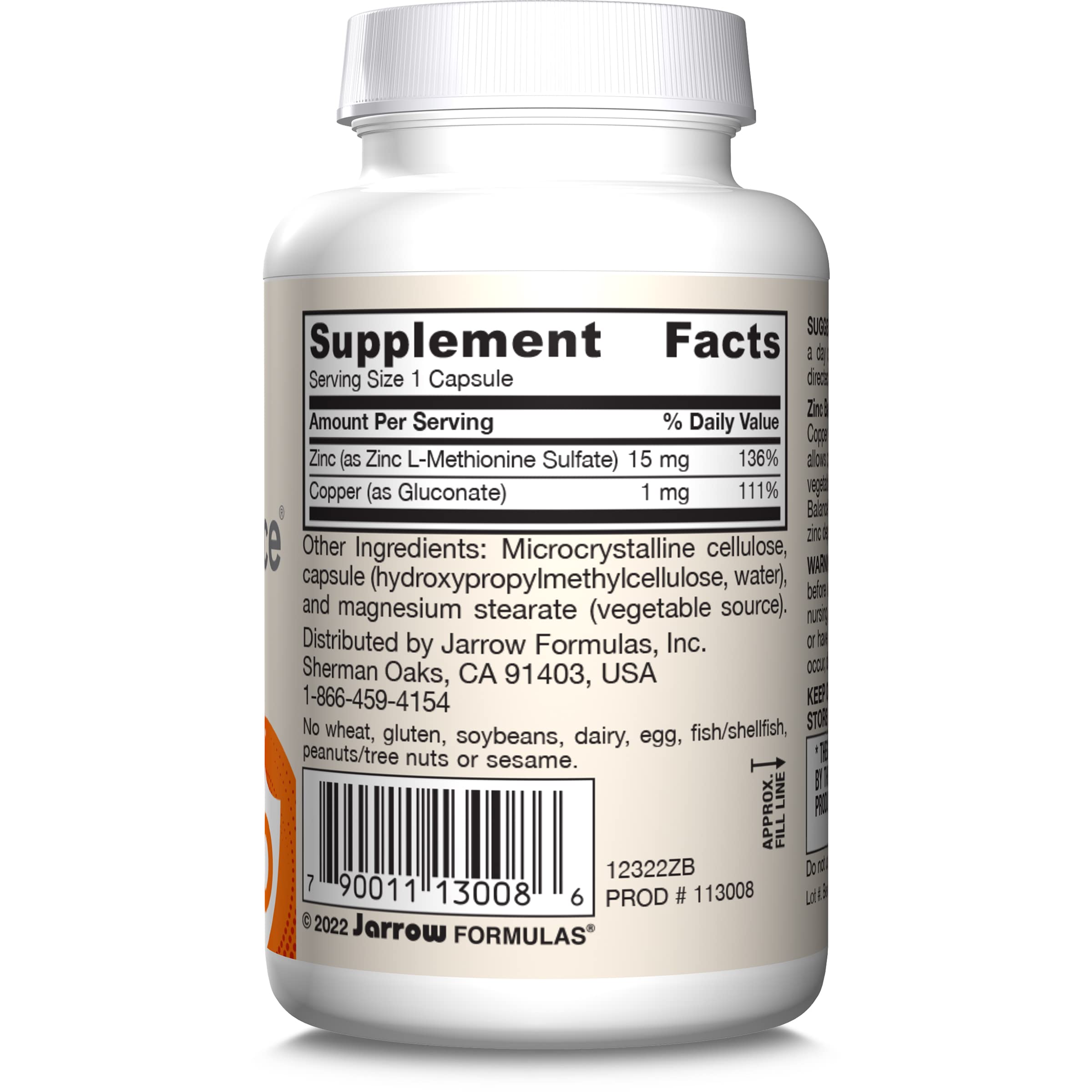 Jarrow Formulas Zinc Balance 15 mg - 100 Servings (Veggie Caps) - Zinc with Copper - Essential Minerals for Immune System Support - Immune Support Supplement - Gluten Free Copper Supplement, Vegan Jarrow FormulasAu supplements
