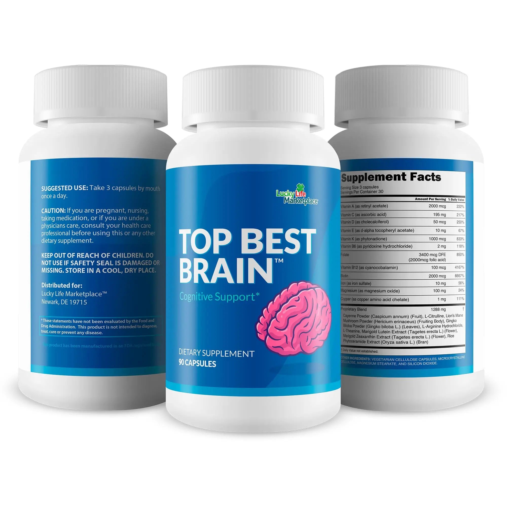 Top Best Brain - Cognitive Support Supplement for Memory, Focus, & Mental Clarity - Promote Improved Concentration, Cognition, & Motivation - Brain Pills for Cognitive Health - Nootropic Formula Genericnz supplements