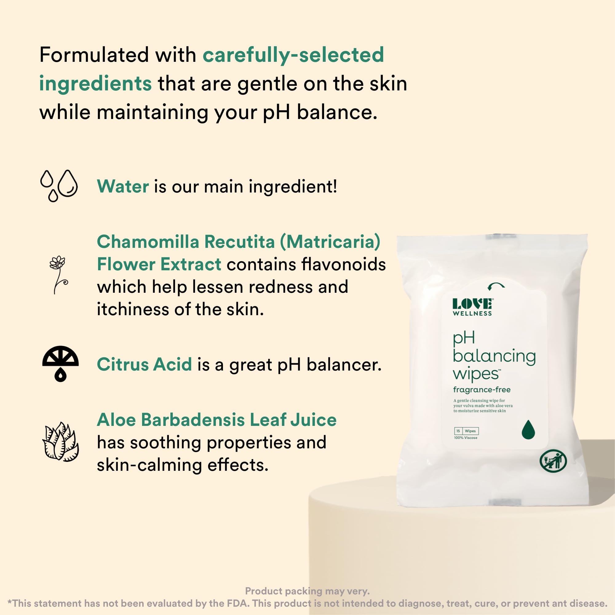 Love Wellness pH Balancing Wipes for Women | Feminine Hygiene for Cleansing with Aloe Vera Love WellnessAu supplements