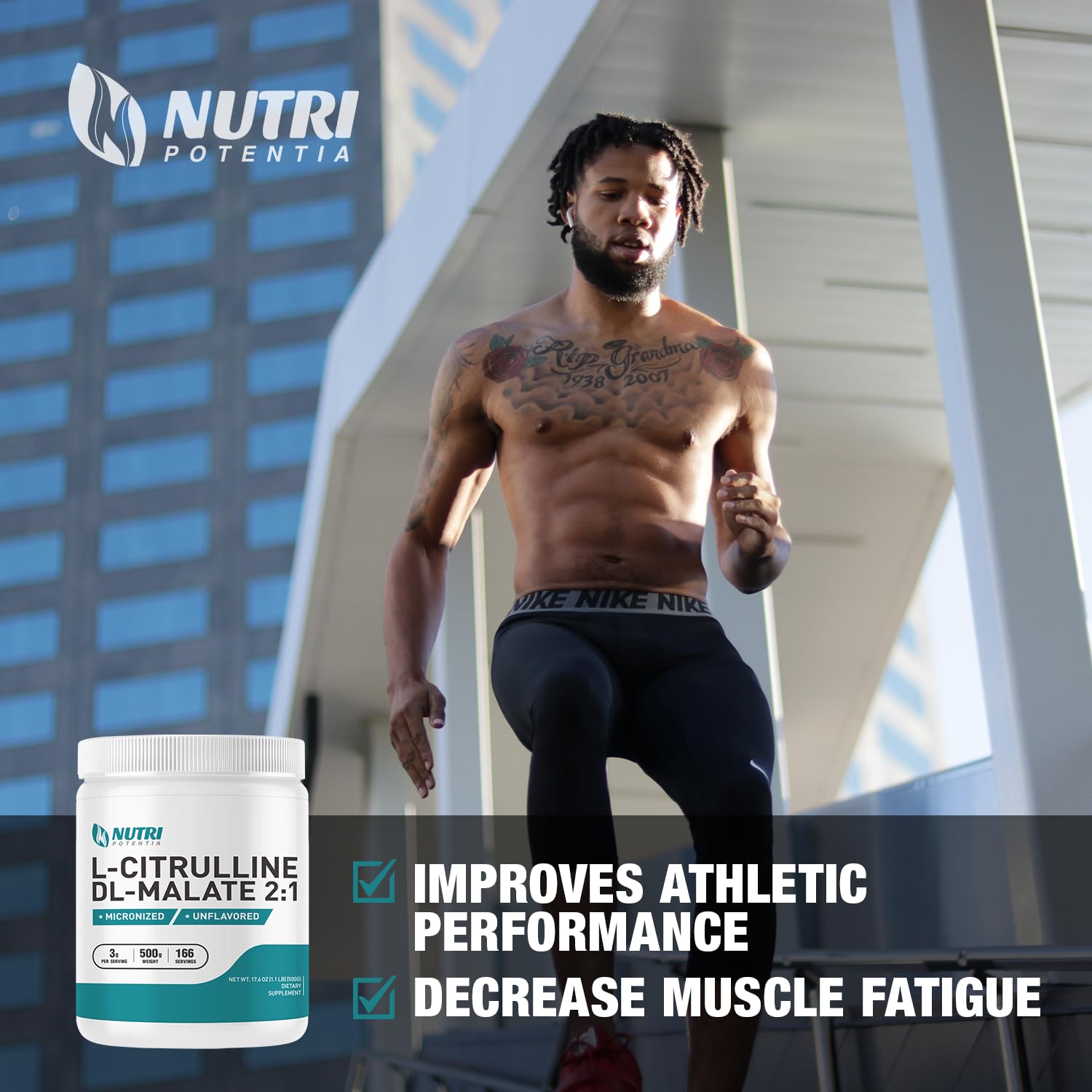 L-Citrulline Dl-Malate 2:1 Powder 500g, Pure L Citrulline Malate Supplement Preworkout NUTRI POTENTIAAu supplements