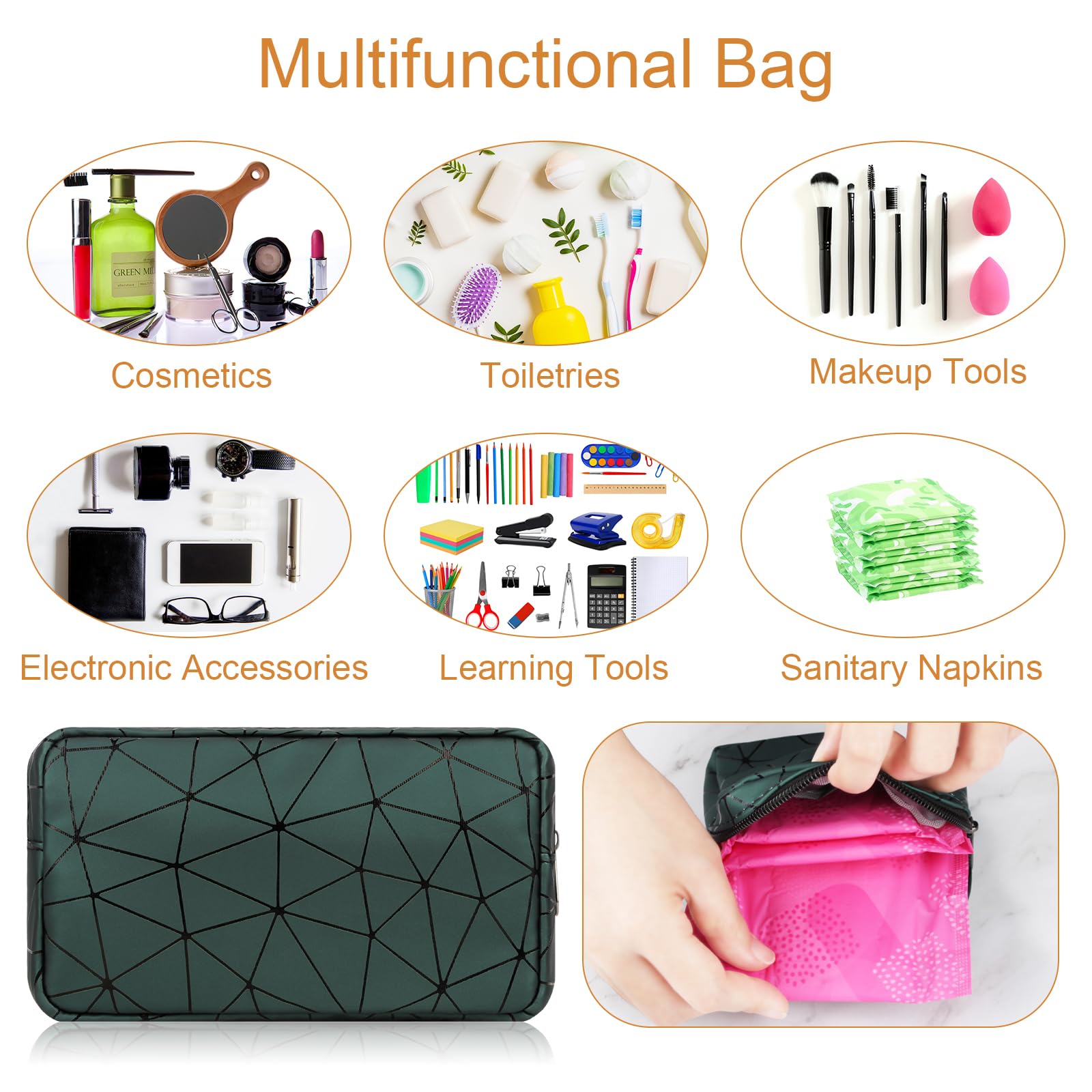 Likesing Sanitary Napkin Storage Bag, Leather First Period Kit for Girls 9-12, Portable Tampon Menstrual LikesingAu supplements