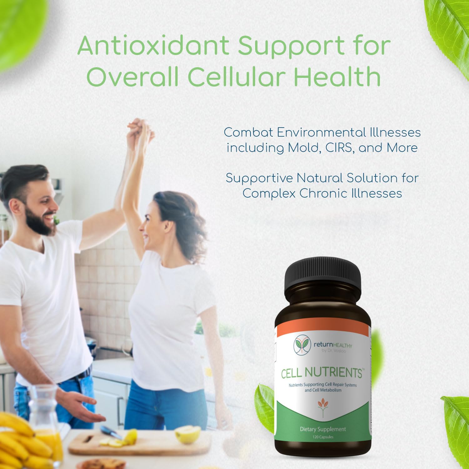 Return Healthy Cell Nutrients | Promotes Cell and Membrane Repair & Cell Metabolism | Helps Fight Tick-Borne Infections & More | Mitochondrial Supplements | Non-GMO, Vegan, 120 caps Return HealthyAu supplements