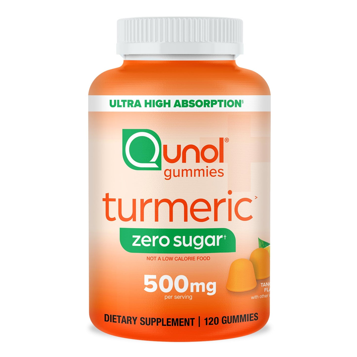 Qunol Zero Sugar Turmeric Gummies, Gummy with 500mg Turmeric Curcumin, Joint Support Supplement, Ultra High Absorption Tumeric Curcumin, QunolUS supplements