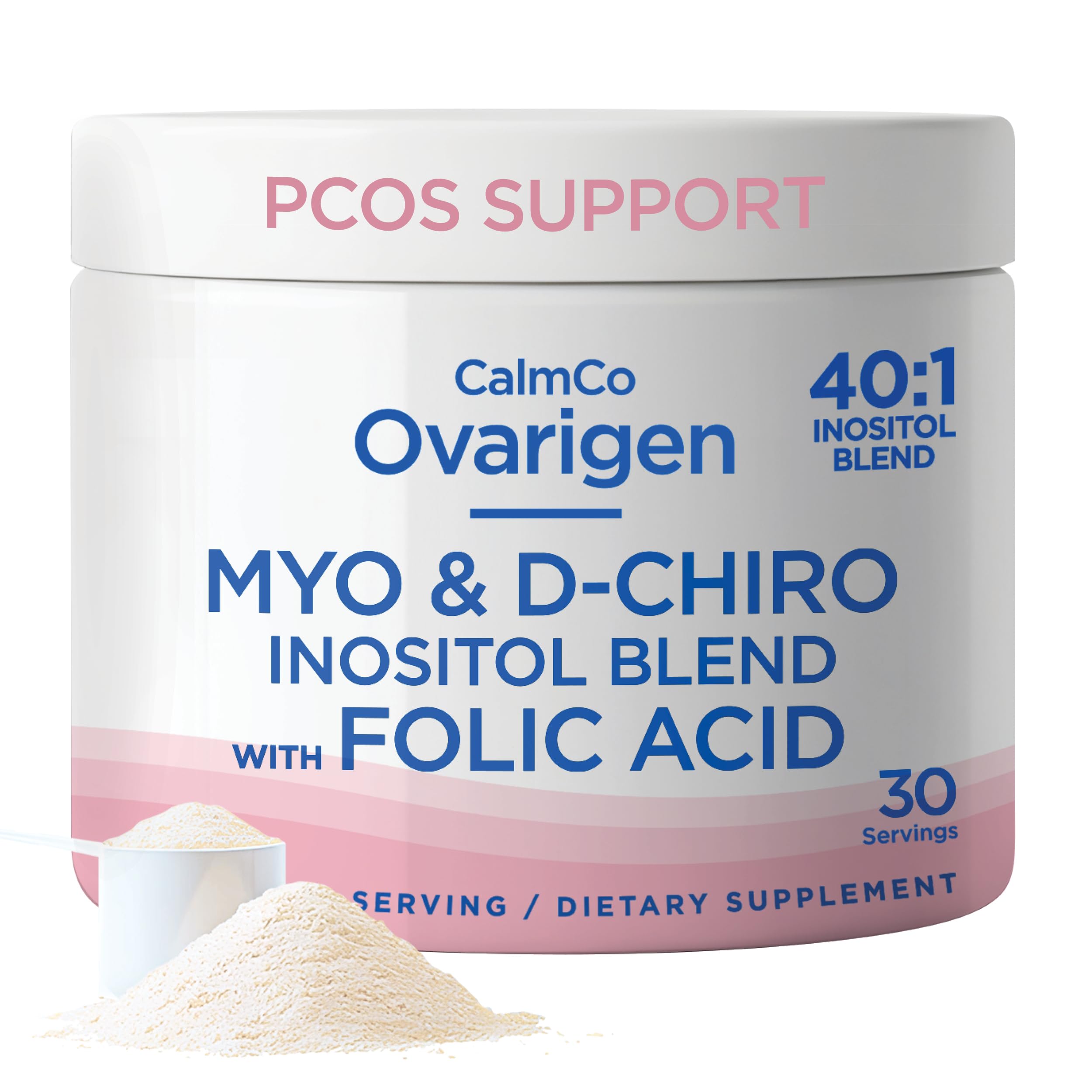 CalmCo Ovarigen Myo-Inositol & D-Chiro Inositol Supplement for Women – 40:1 Inositol Powder with Folic Acid, Fertility Supplements for PCOS, Hormone Balance and Ovarian Support (30 Servings) CalmCoAu supplements
