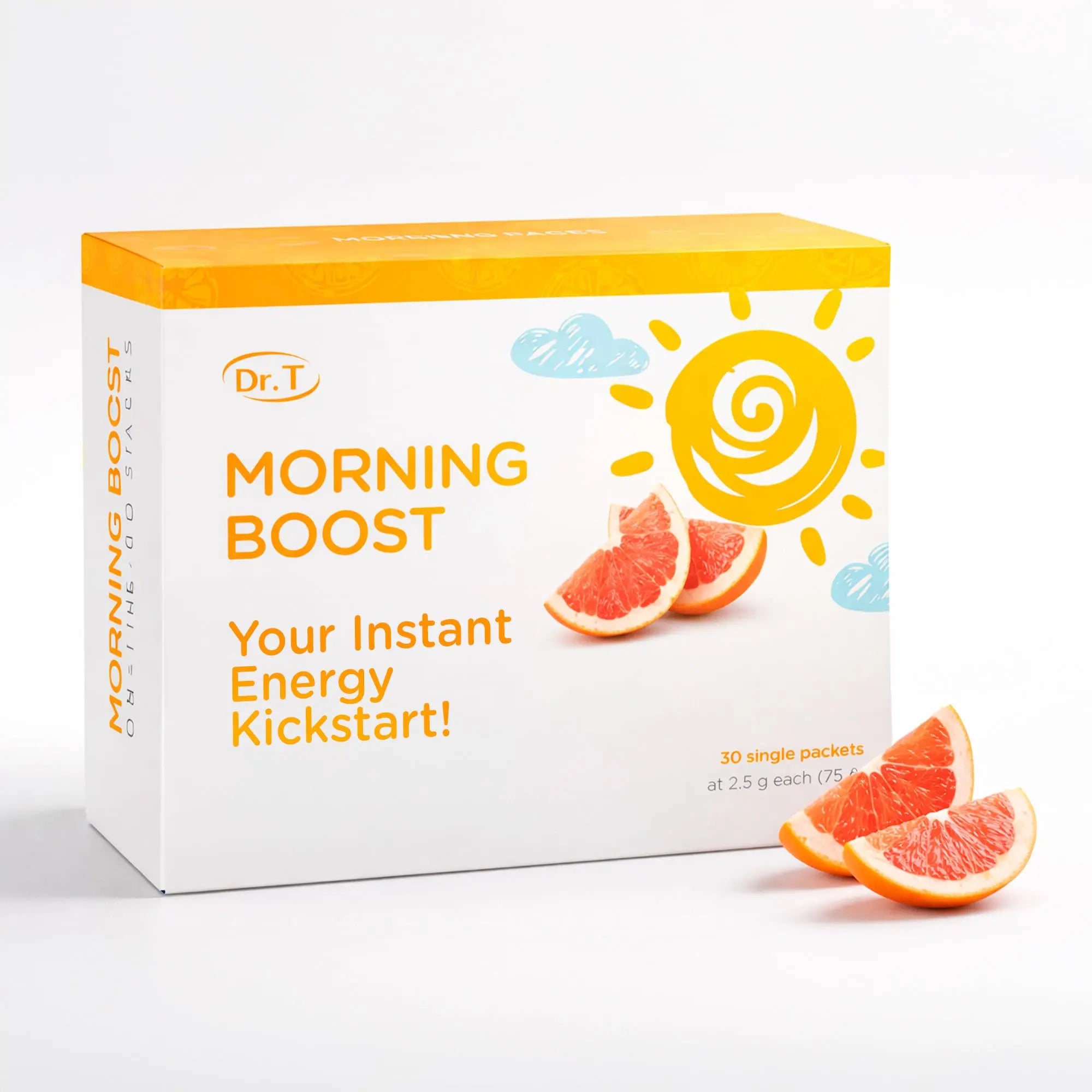 Dr. T On-the-go Packs – Morning Boost Formula – No Water Needed, Direct-to-Mouth – with Vitamins C, B6, B12 & Camu-Camu Extract – Supports Focus, Energy & Well-Being – Grapefruit, 30 Packs Dr. TAu supplements