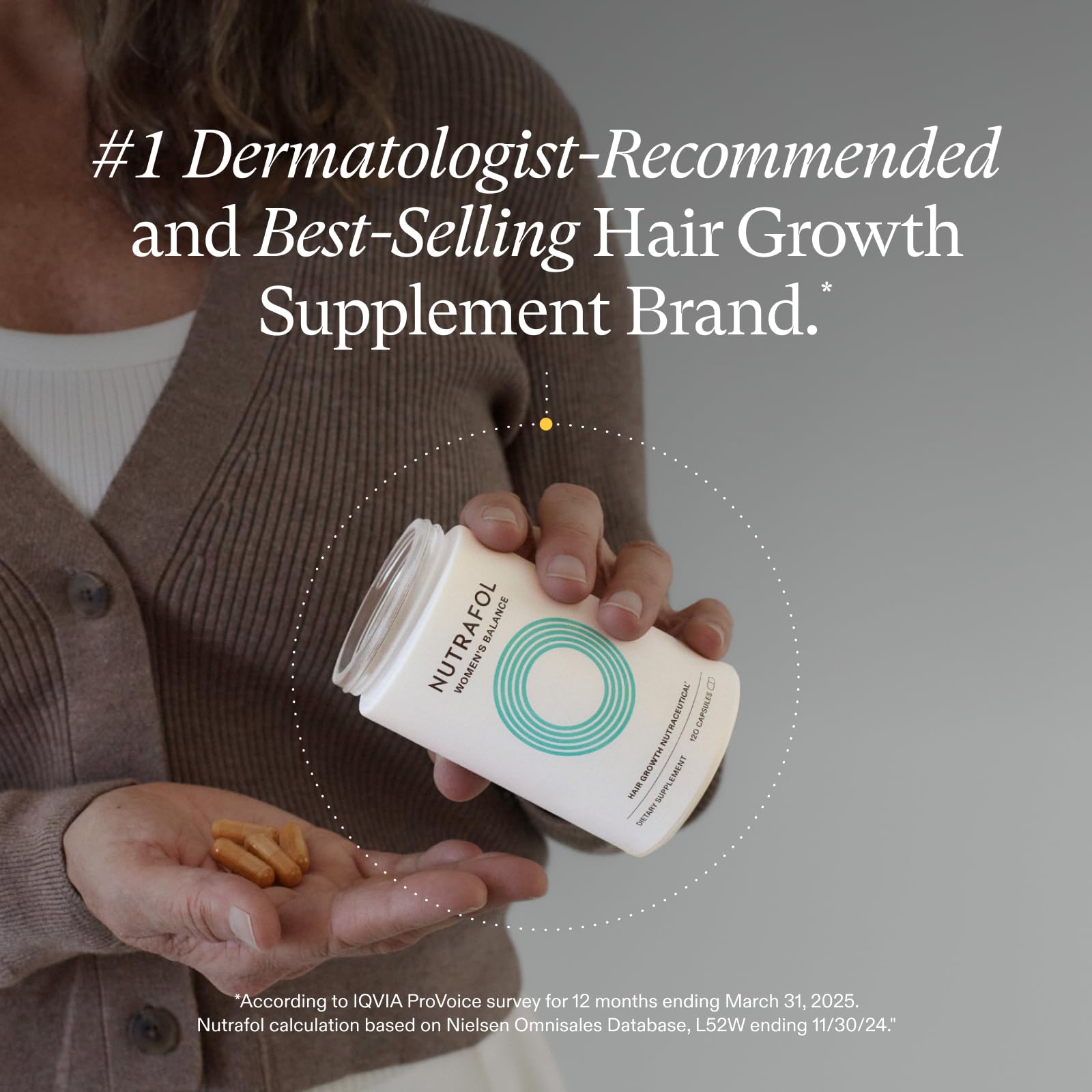 Nutrafol Women's Balance Hair Growth Supplements, Ages 45 and Up, Clinically Proven for Visibly Thicker Hair and Scalp Coverage, Dermatologist Recommended - 1 Month Supply NutrafolUS supplements