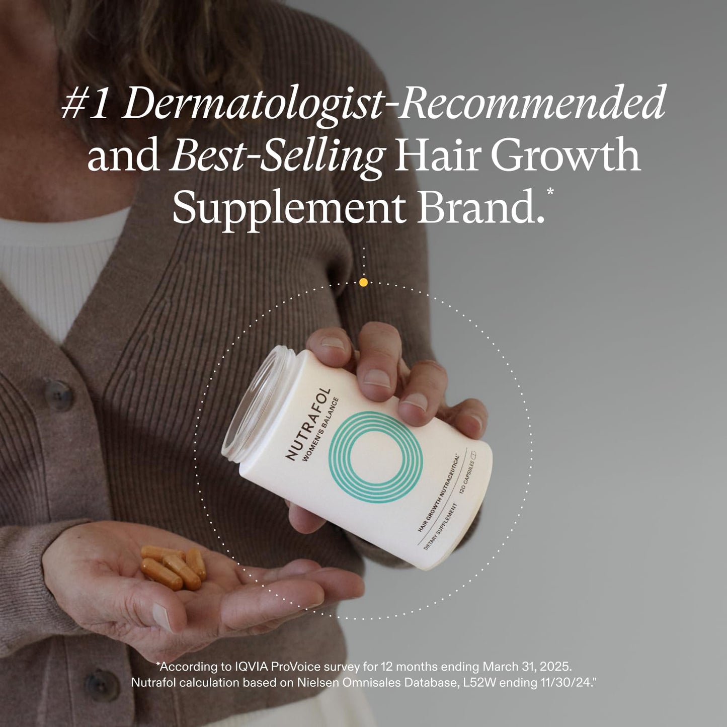 Nutrafol Women's Balance Hair Growth Supplements, Ages 45 and Up, Clinically Proven for Visibly Thicker Hair and Scalp Coverage in 3-6 Months, Dermatologist Recommended - 1 Month Supply Refill Pouch NutrafolUS supplements